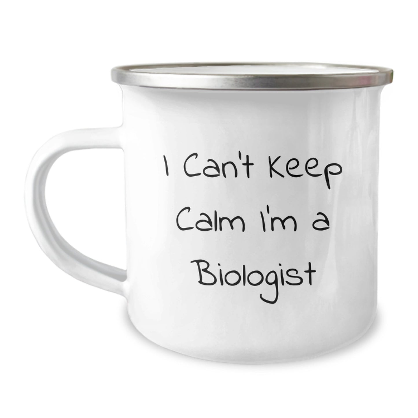 Funny 'I Can't Keep Calm I'm A Biologist' Gifts for Biologists Camping Mug from Friends - Unique Graduation Presents for Men Women Family - Image 1