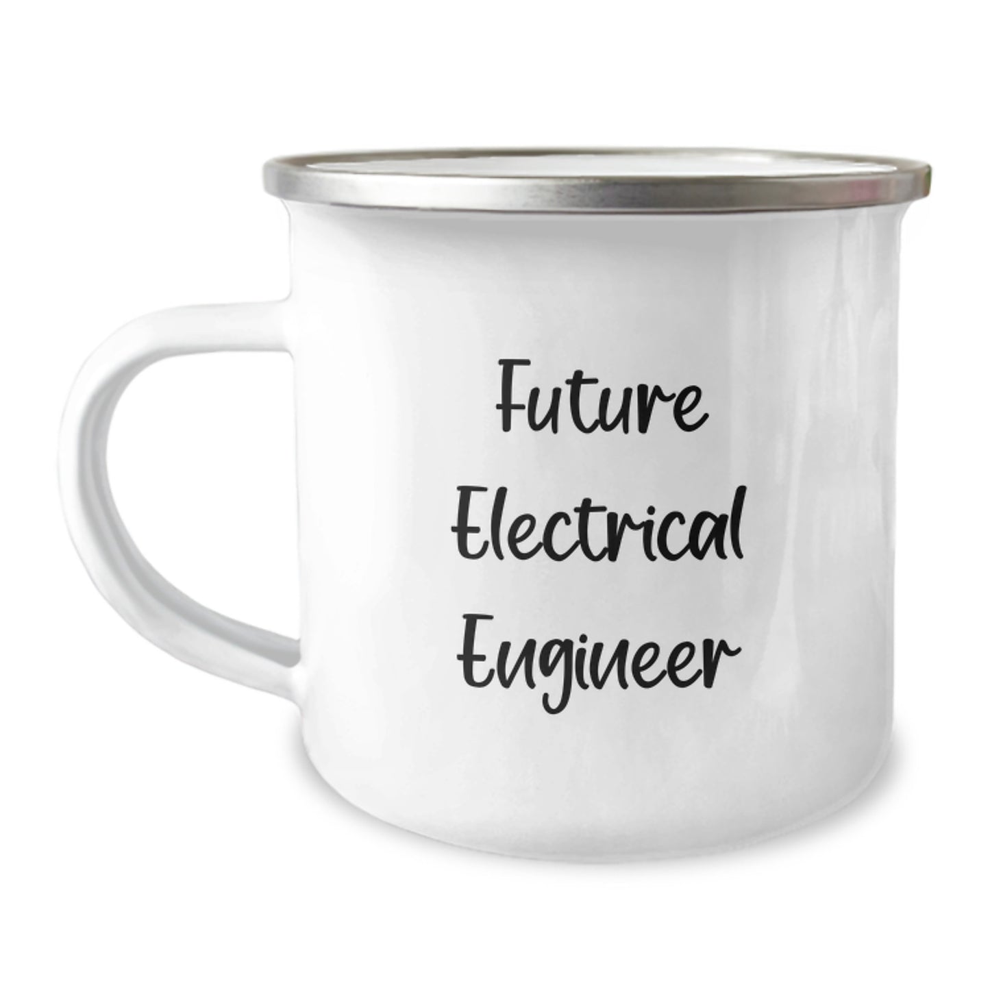 Funny Future Electrical Engineer Gifts from Friends for Graduate Electrical Engineer, Enamel Camping Mug, Unique Graduation Gifts - Image 1