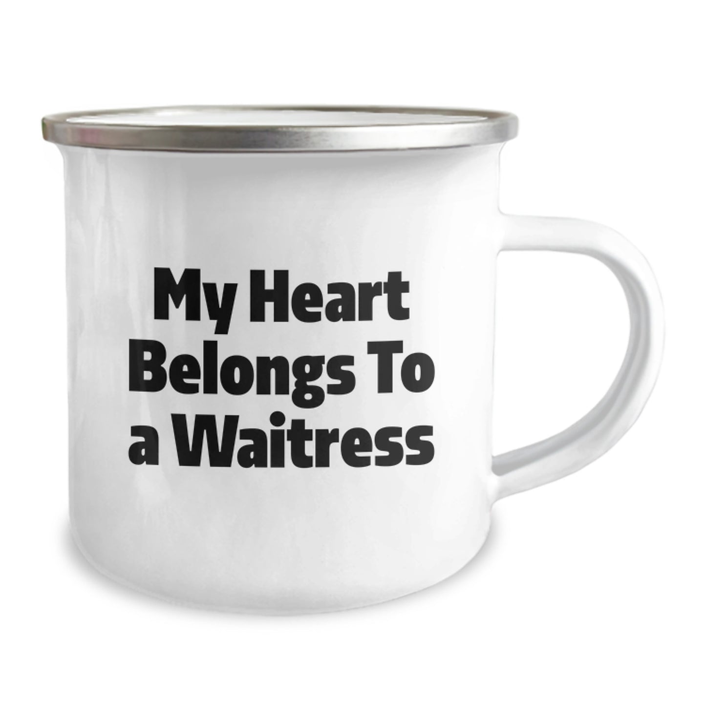 Funny Waitress Gifts from Men to Waitress, My Heart Belongs To A Waitress Inspirational Camping Mug, Unique Graduation Gifts for Waitress Friends - Image 2
