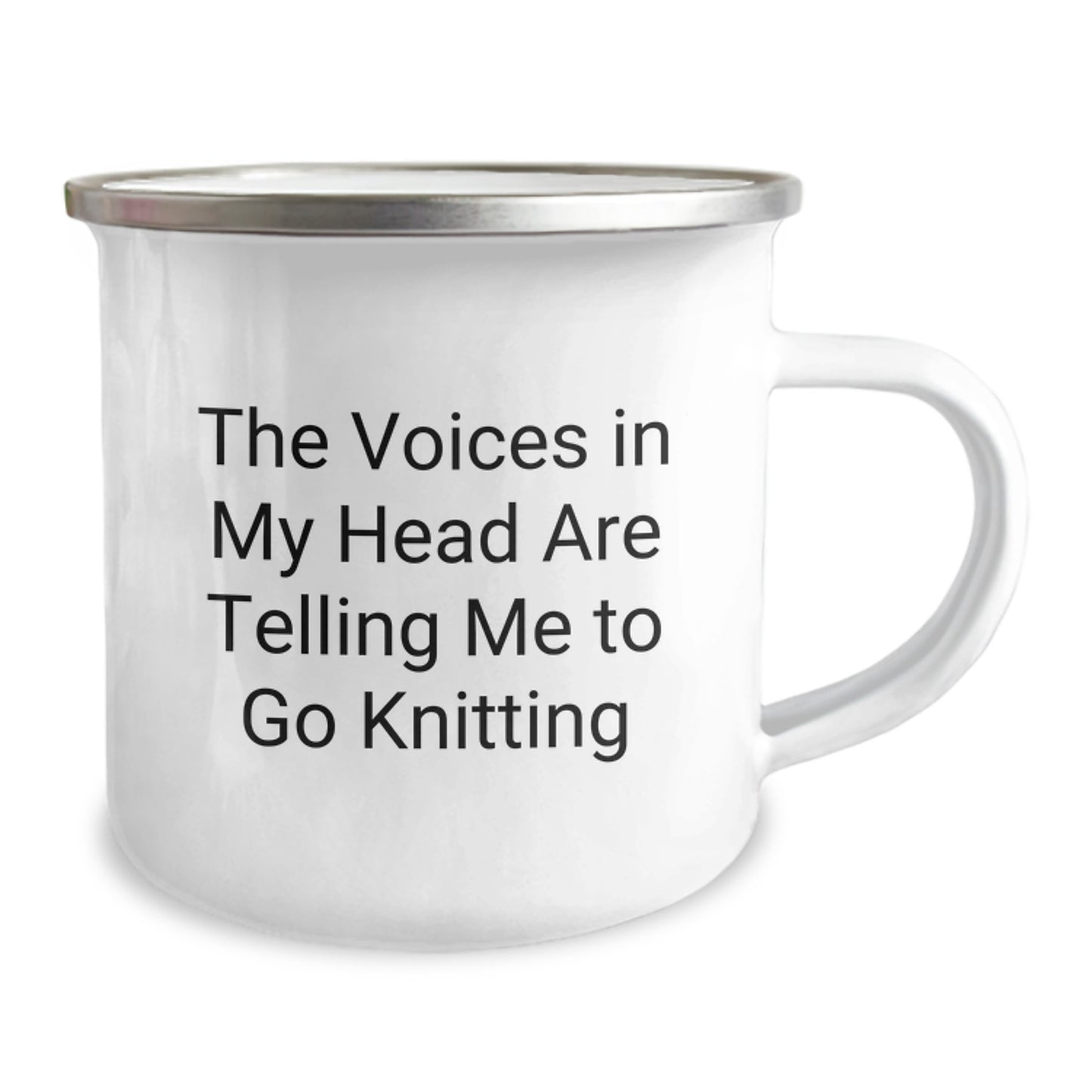 Funny Knitting Gifts for Friends, Camping Mug for Graduation Unique Inspiration - The Voices In My Head Are Telling Me To Go Knitting - Image 2
