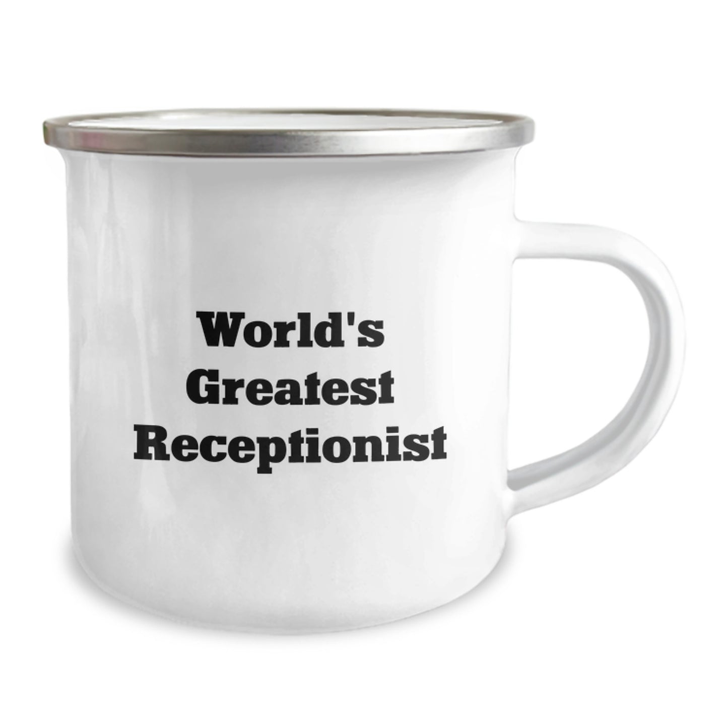 Funny World's Greatest Receptionist Gifts from Friends for Receptionist Camping Mug - Perfect for Father's Day Unique Gifts - Image 2