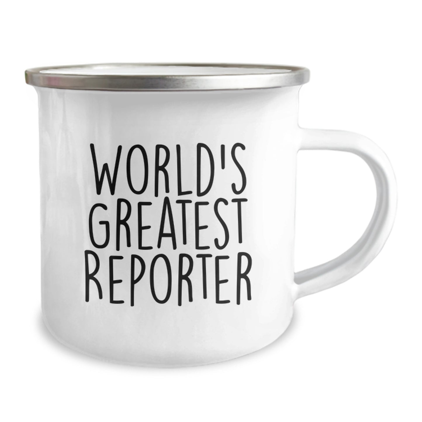Funny World's Greatest Reporter Gifts for Him, Camping Mug for Birthday, Unique Mugs from Friends, for Outdoor Enthusiasts and Journalists, 12 oz Capacity - Image 2