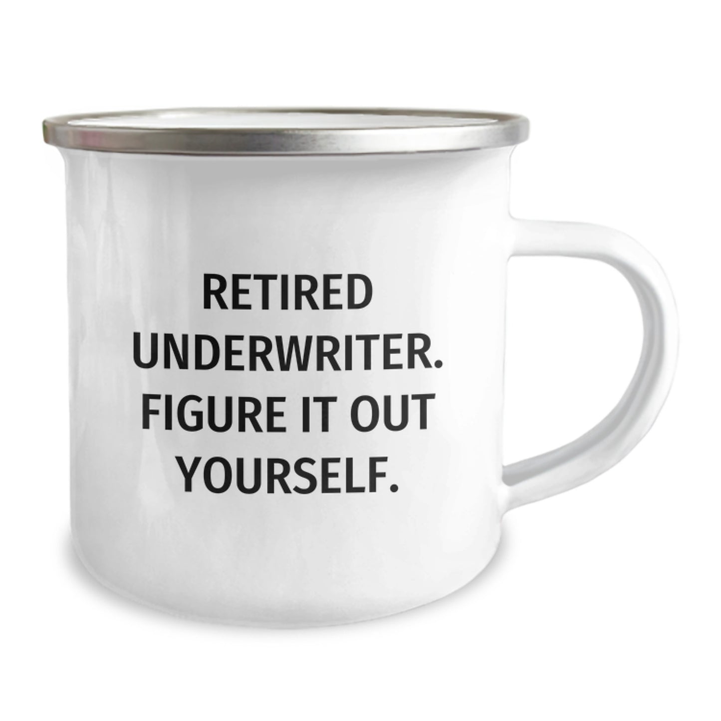 Funny Underwriter Gifts, Unique Christmas Unique Gifts for Underwriter, Funny Camping Mug - 'Retired Underwriter. Figure It Out Yourself.' - Image 2