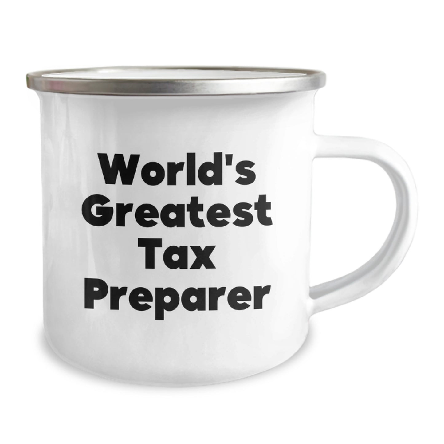 Funny Tax Preparer Gifts from Friends, World's Greatest Tax Preparer Quote, 12 oz Stainless Steel Camping Mug for Birthday, Gifts for Tax Preparer - Image 2