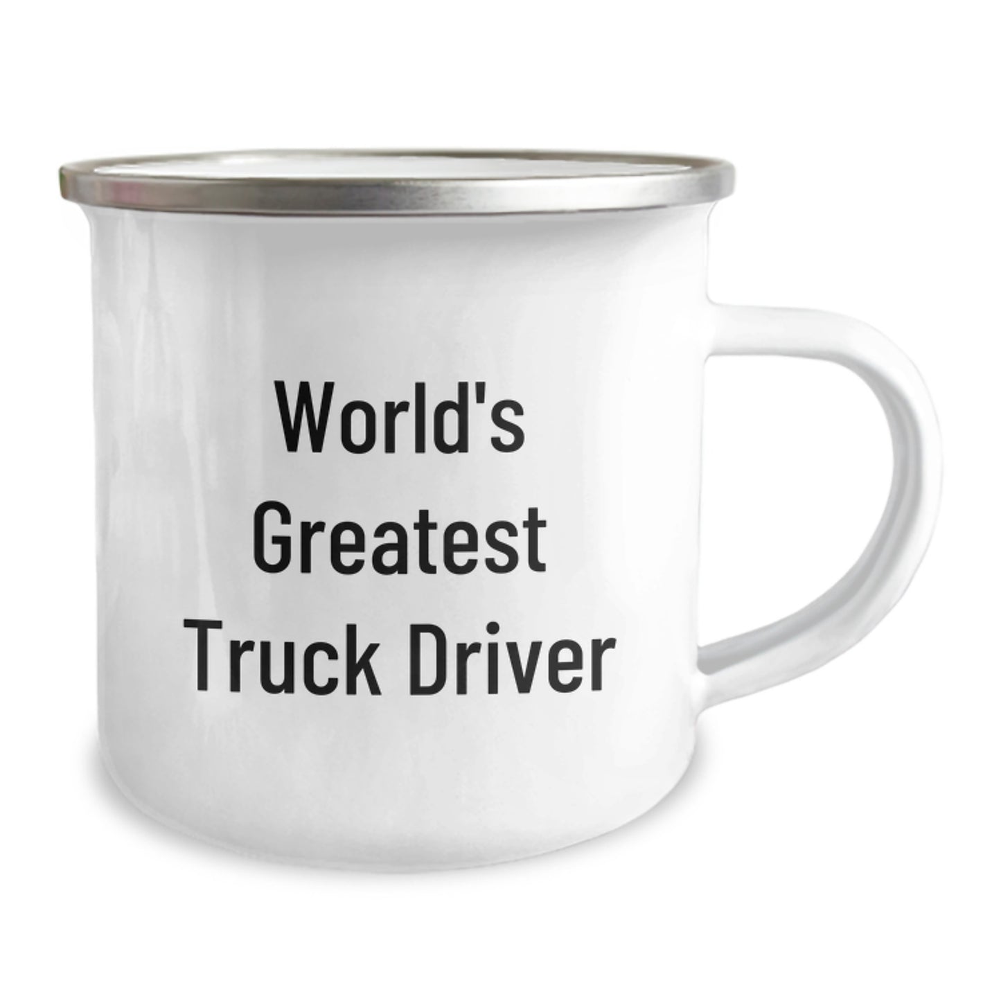 Funny Truck Driver Gifts for Men - World's Greatest Truck Driver Camping Mug, Stainless Steel with Enamel Finish, 12 oz Capacity, Perfect for Christmas Morning - Image 2