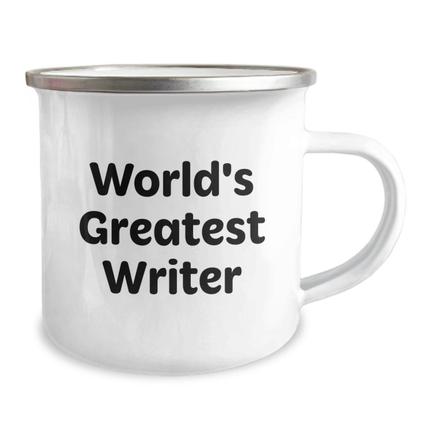 Funny Writer Gifts from Friends for Writer's Birthday, World's Greatest Writer Camping Mug, 12 oz Stainless Steel with Enamel Finish - Image 2