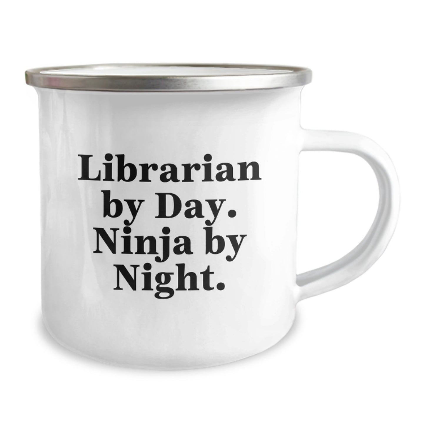 Librarian Gifts from Friends, Gifts for Librarian - Camping Mug, Librarian By Day, Ninja By Night., Funny Quote, Graduation Unique Gifts - Image 2