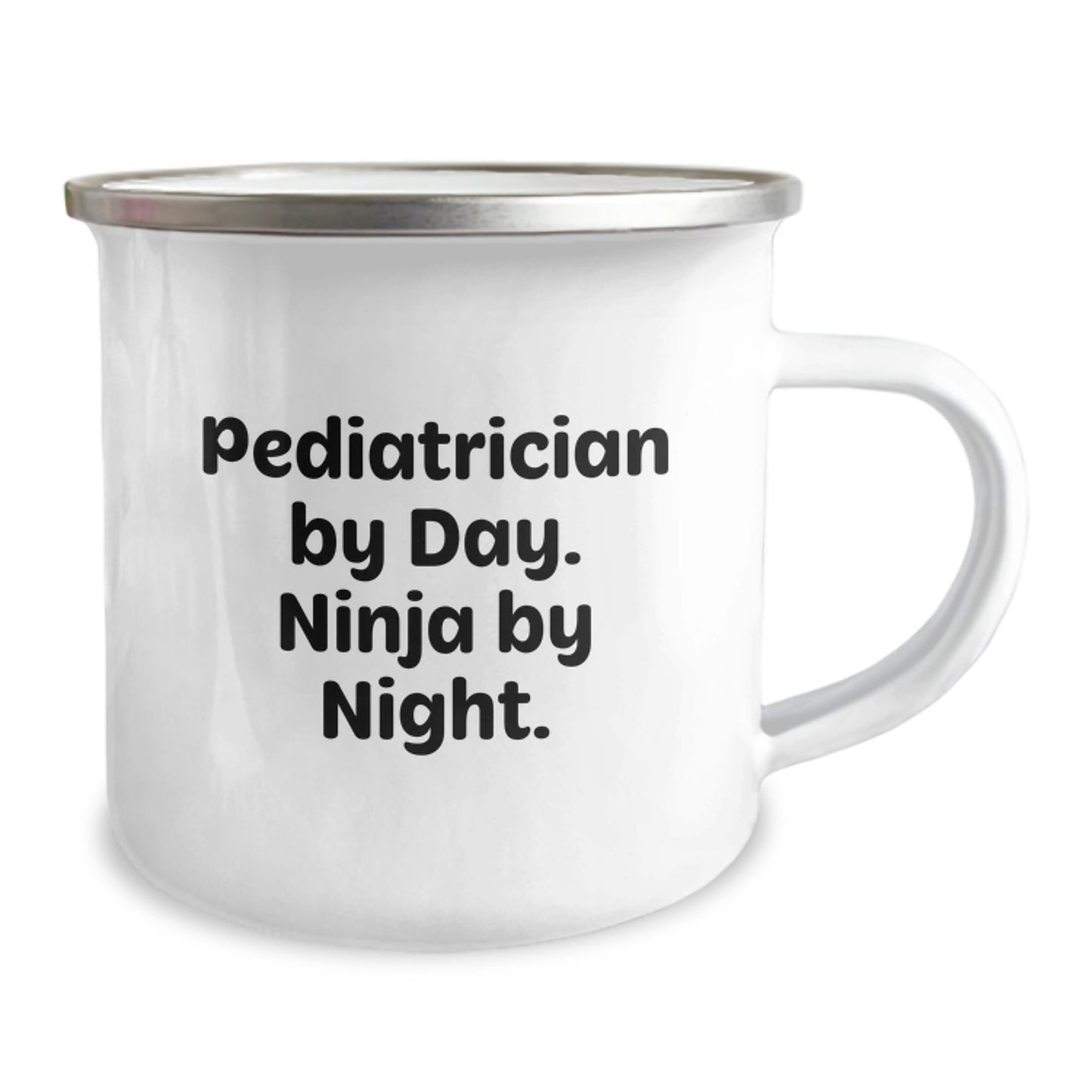 Funny Pediatrician Gifts from Men - Christmas Unique Gifts for Pediatrician By Day. Ninja By Night. Camping Mug - Image 2