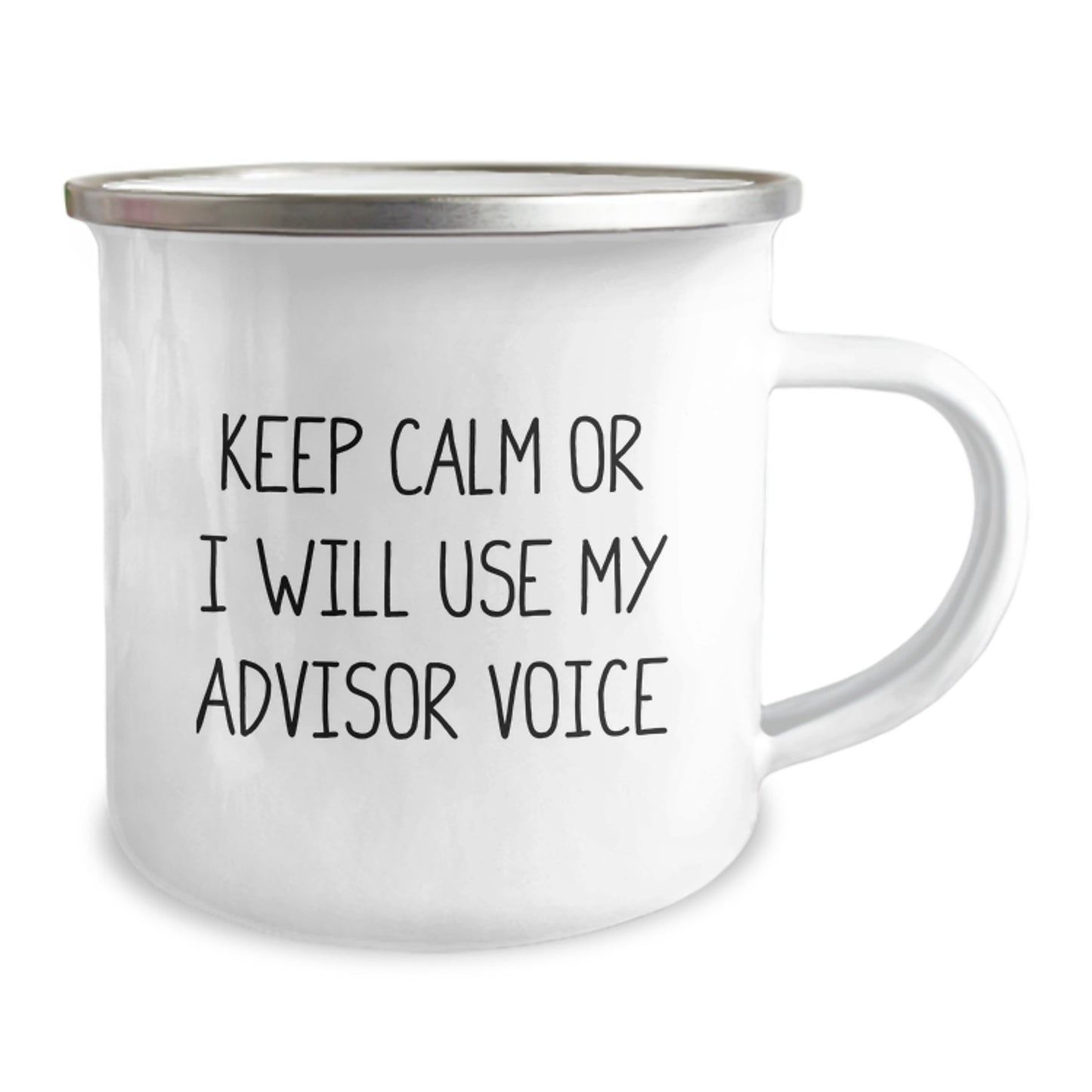 Funny Advisor Christmas Unique Gifts, Camping Mug for Advisors, Keep Calm Or I Will Use My Advisor Voice, Gifts from Friends, Gifts for Advisor - Image 2