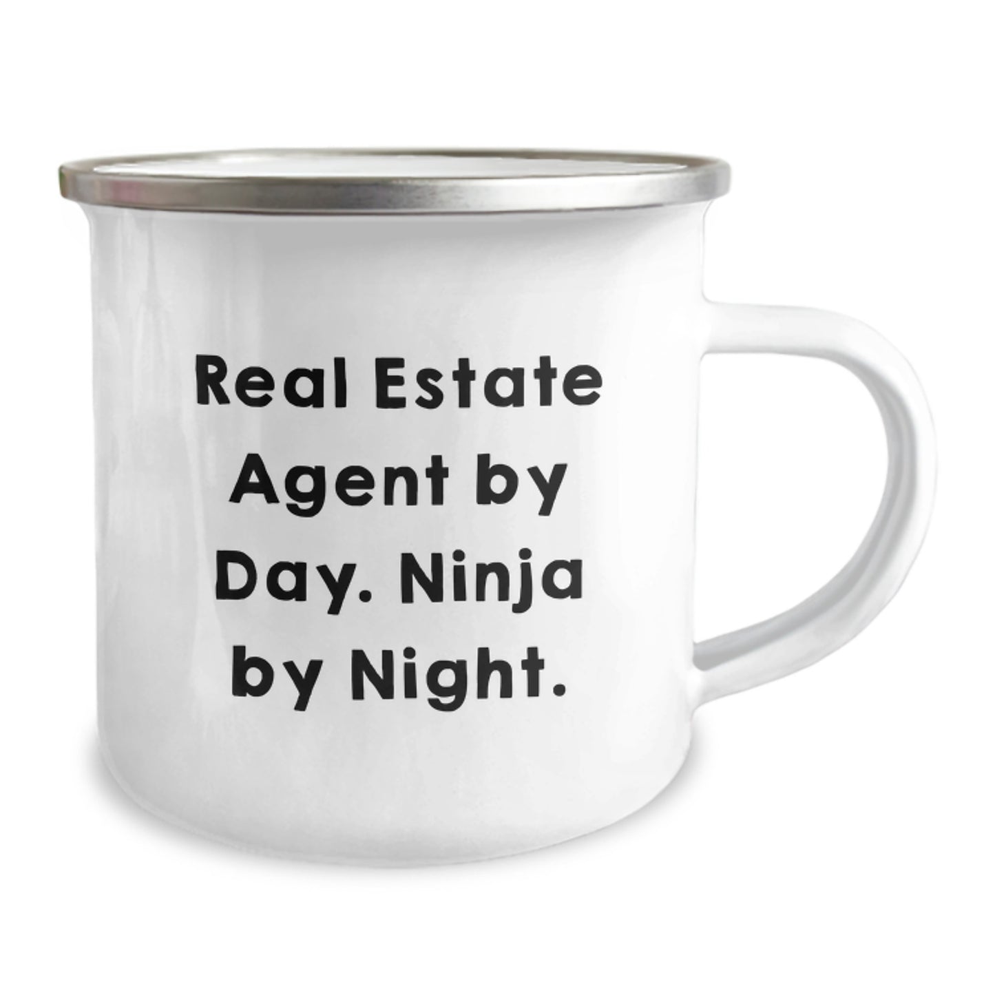 Graduation Unique Gifts for Real Estate Agent Friends and Family - Camping Mug with Real Estate Agent By Day. Ninja By Night. Quote - Image 2