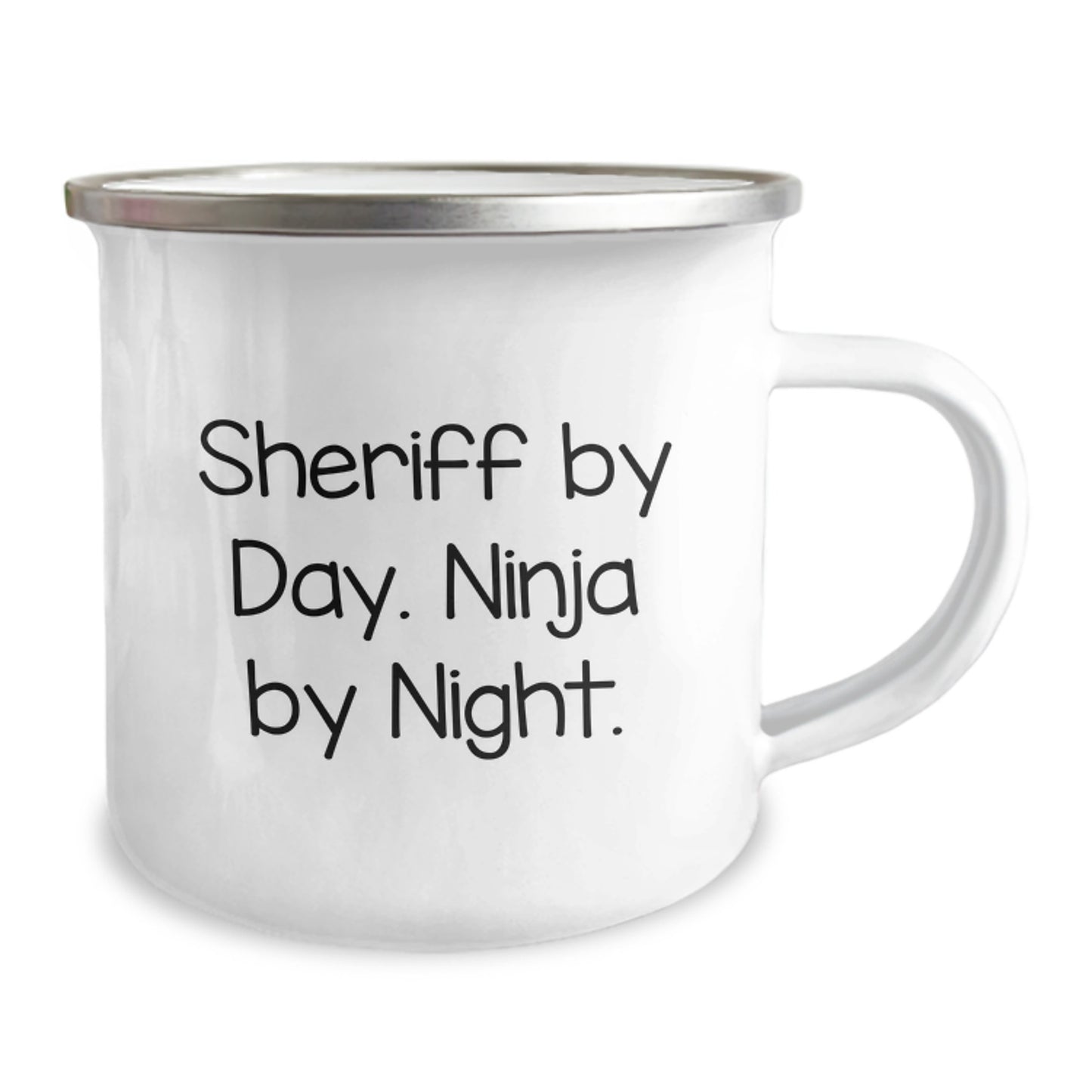 Sheriff Gifts Funny Quote Camping Mug For Men Birthday Sheriff By Day. Ninja By Night., Unique Sheriff Camping Mug Gifts from Men to Sheriff, Perfect for Sheriff's Birthday - Image 2