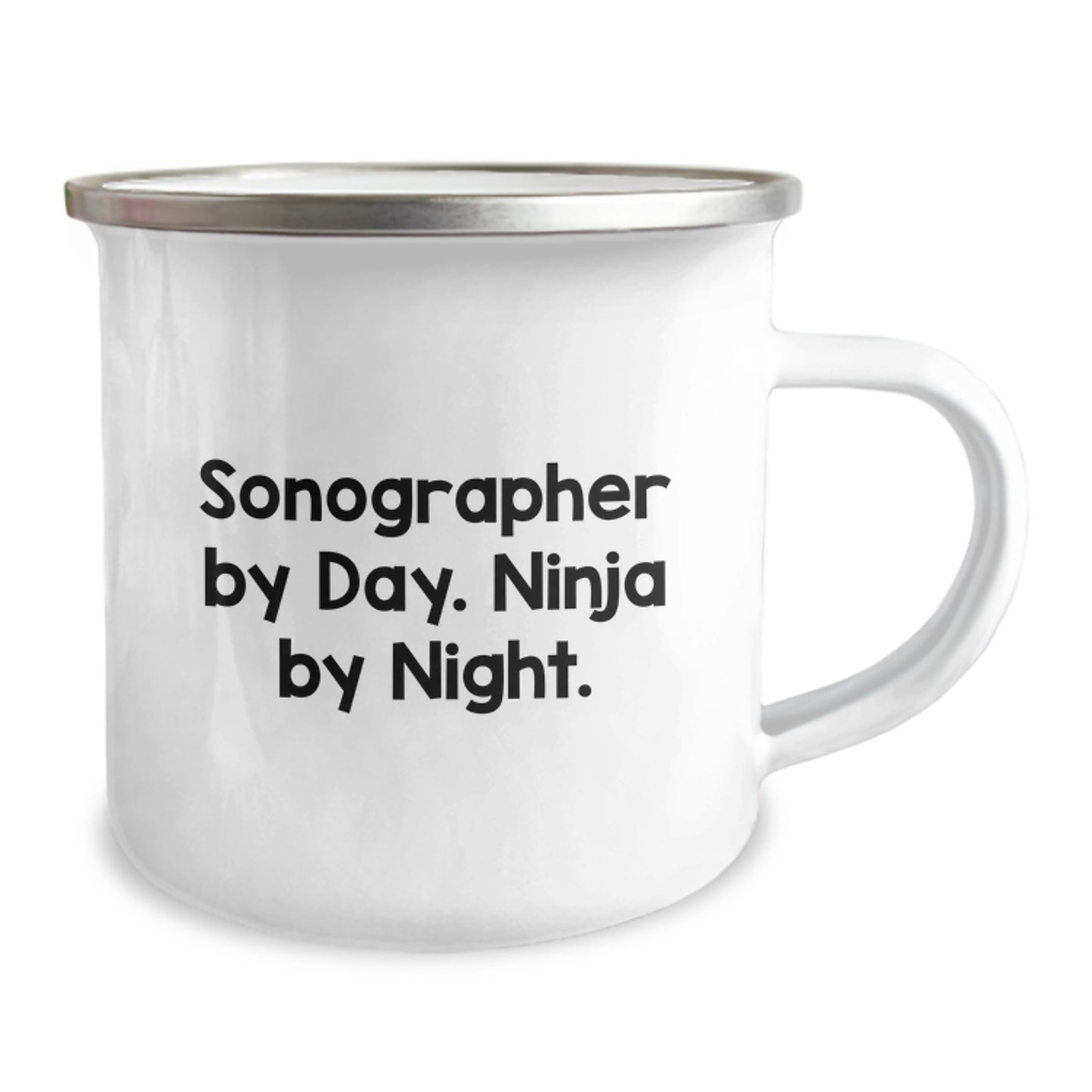 Sonographer Gifts from Friends, Unique Camping Mug for Sonographer By Day. Ninja By Night., Graduation Unique Gifts - Image 2