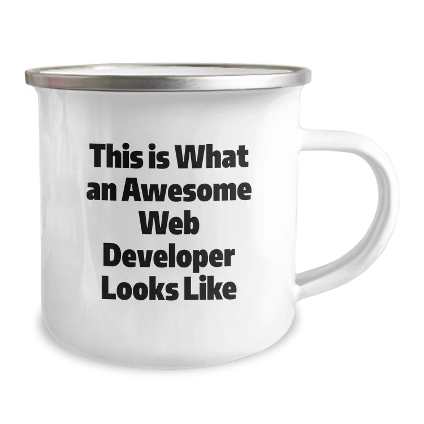 Funny Web Developer Gifts from Friends, Web Developer Camping Mug for Graduation Unique Gifts, This Is 'What An Awesome Web Developer Looks Like' Funny Mug - Image 2
