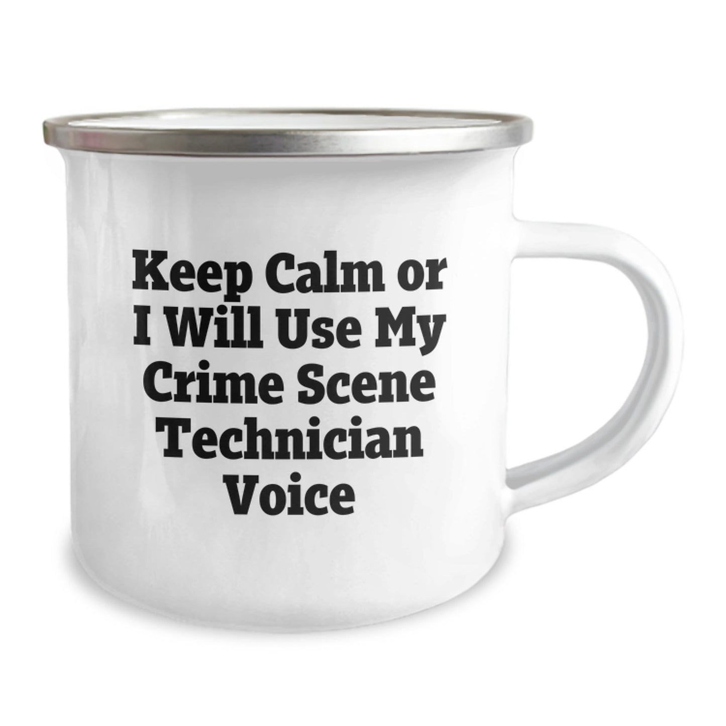 Crime Scene Technician Gifts for Graduation, Funny Camping Mug with 'Keep Calm Or I Will Use My Crime Scene Technician Voice' Quote, Gifts from Friends and Family - Image 2