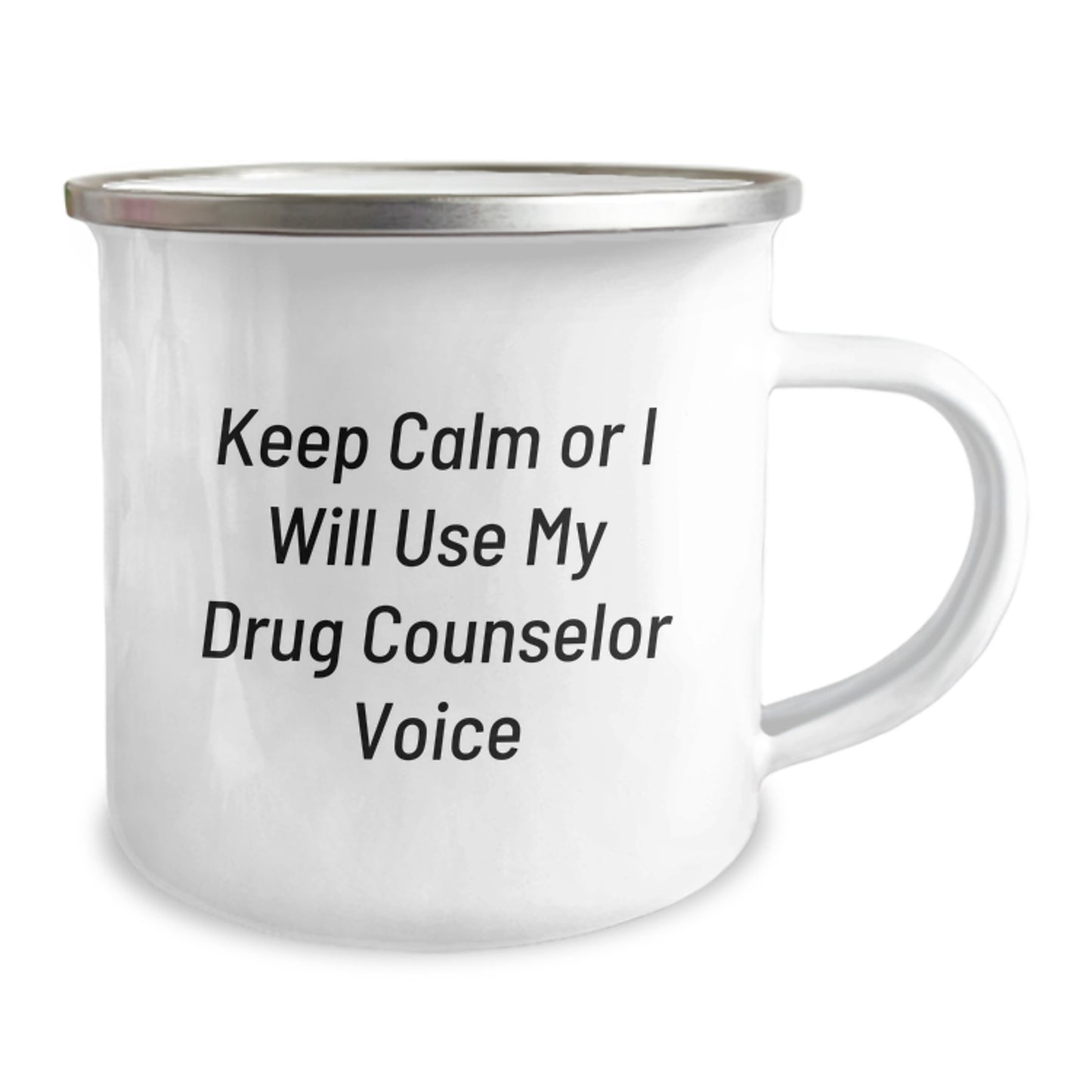 Funny Drug Counselor Gifts for Men and Women, Keep Calm Or I Will Use My Drug Counselor Voice Camping Mug, Birthday Unique Gifts from Friends, Coworkers, or Family - Image 2