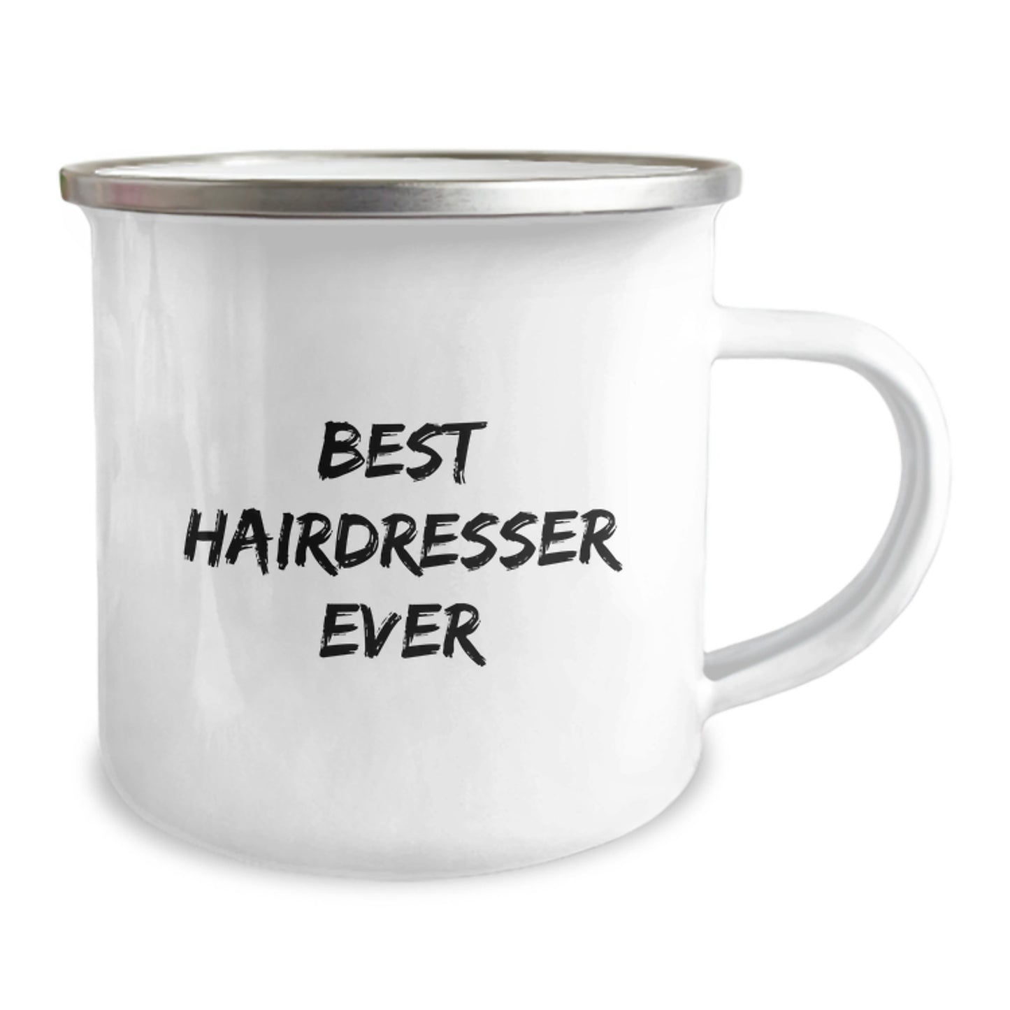 Gifts from Friends to Hairdresser, Best Hairdresser Ever Funny Quote, 12 oz Camping Mug for Graduation Unique Gifts - Image 2