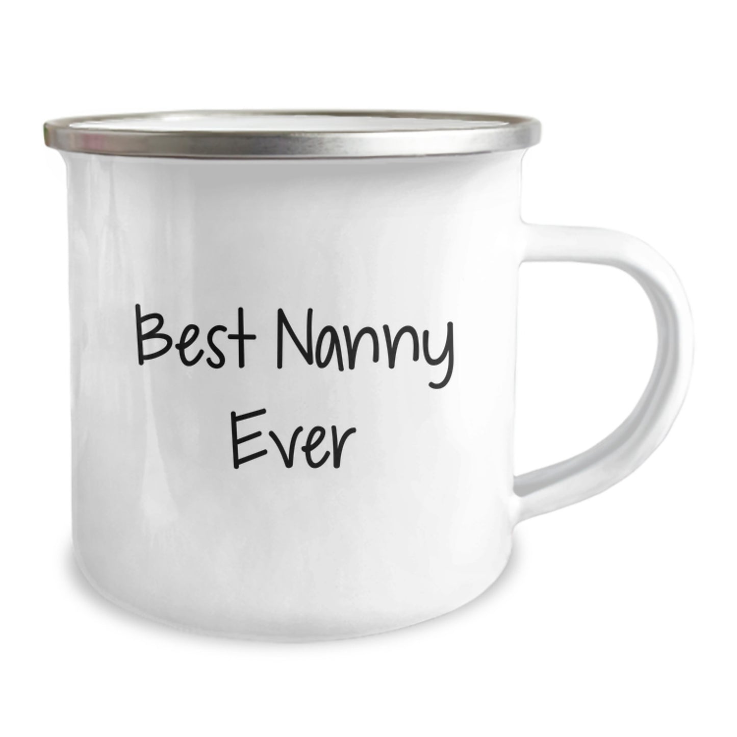 Funny Nanny Gifts from Family - Best Nanny Ever Camping Mug for Birthday Celebrations, Stainless Steel with Enamel Finish, 12 oz Capacity - Image 2