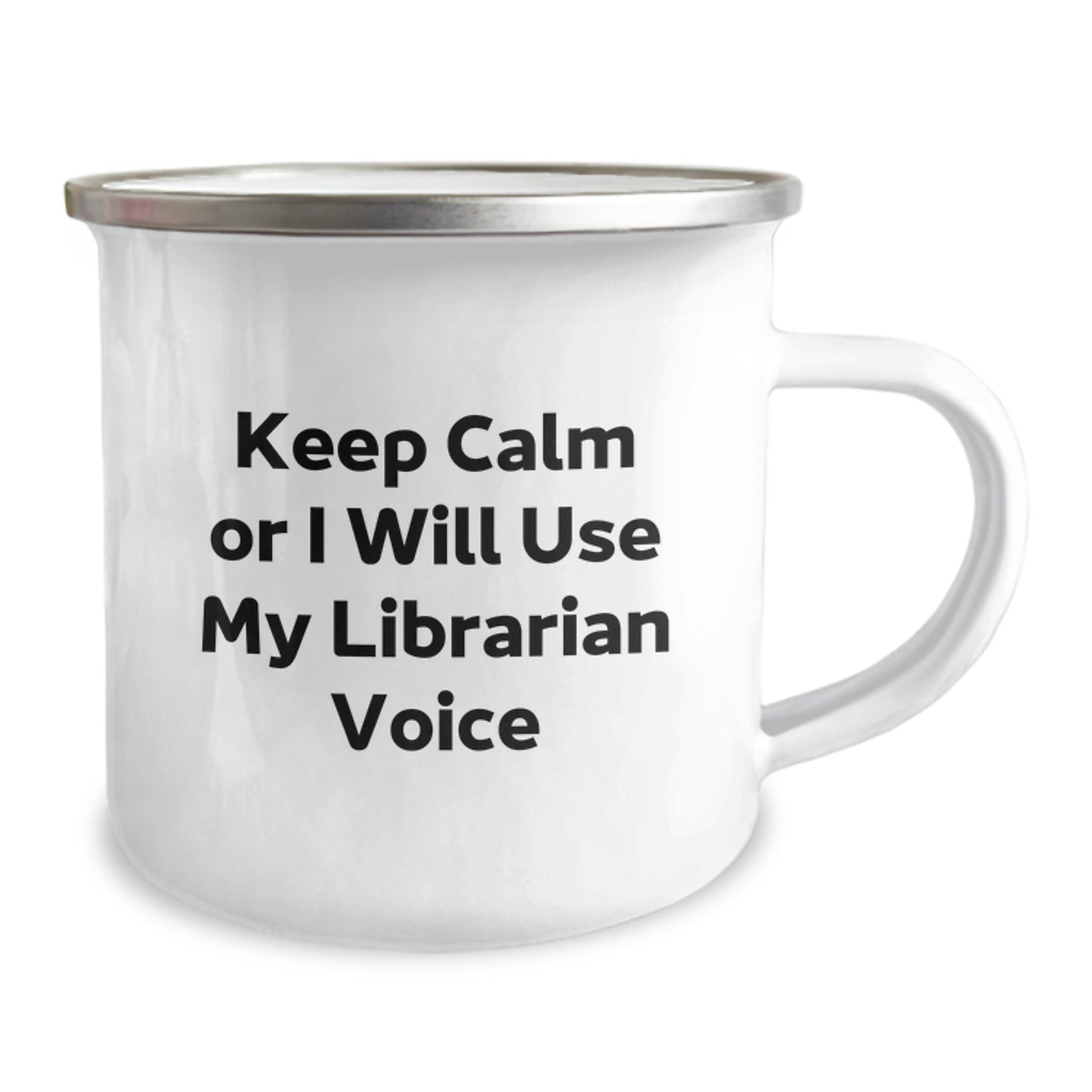 Funny Librarian Gifts from Friends for Librarian Christmas Unique Mugs - 'Keep Calm Or I Will Use My Librarian Voice' - Image 2