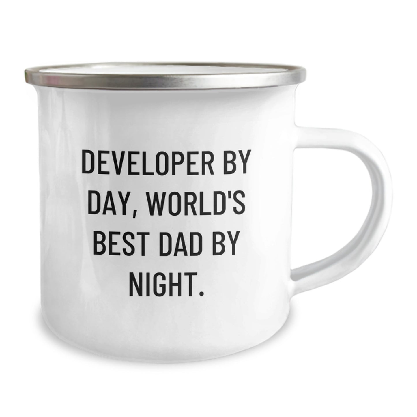 Funny Developer Gifts for Men, Developer By Day World's Best Dad Camping Mug - Christmas Unique Mug for Husband, Dad, and Coworker - Image 2