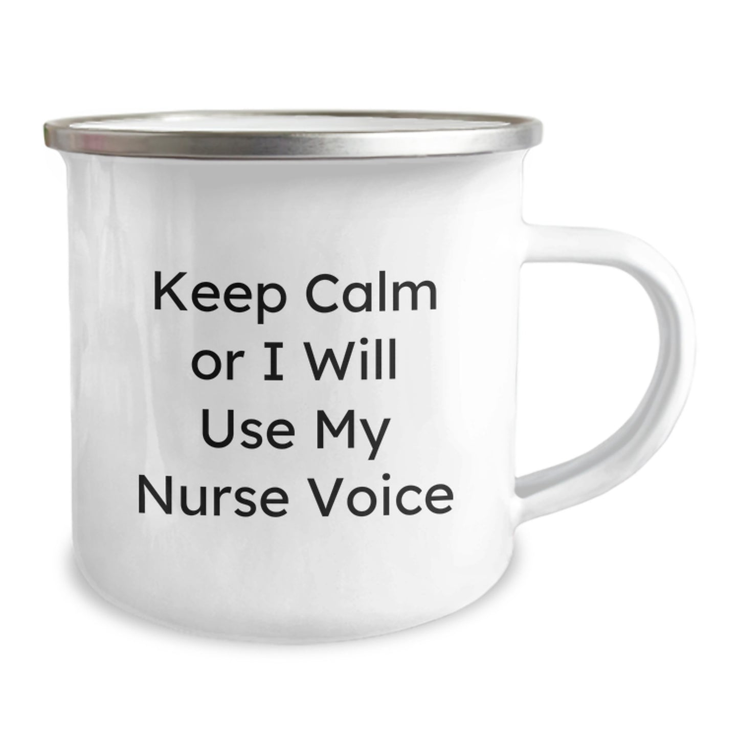 Funny Nurse Gifts for Valentine's - Camping Mug, Keep Calm Or I Will Use My Nurse Voice, Gifts from Men - Image 2