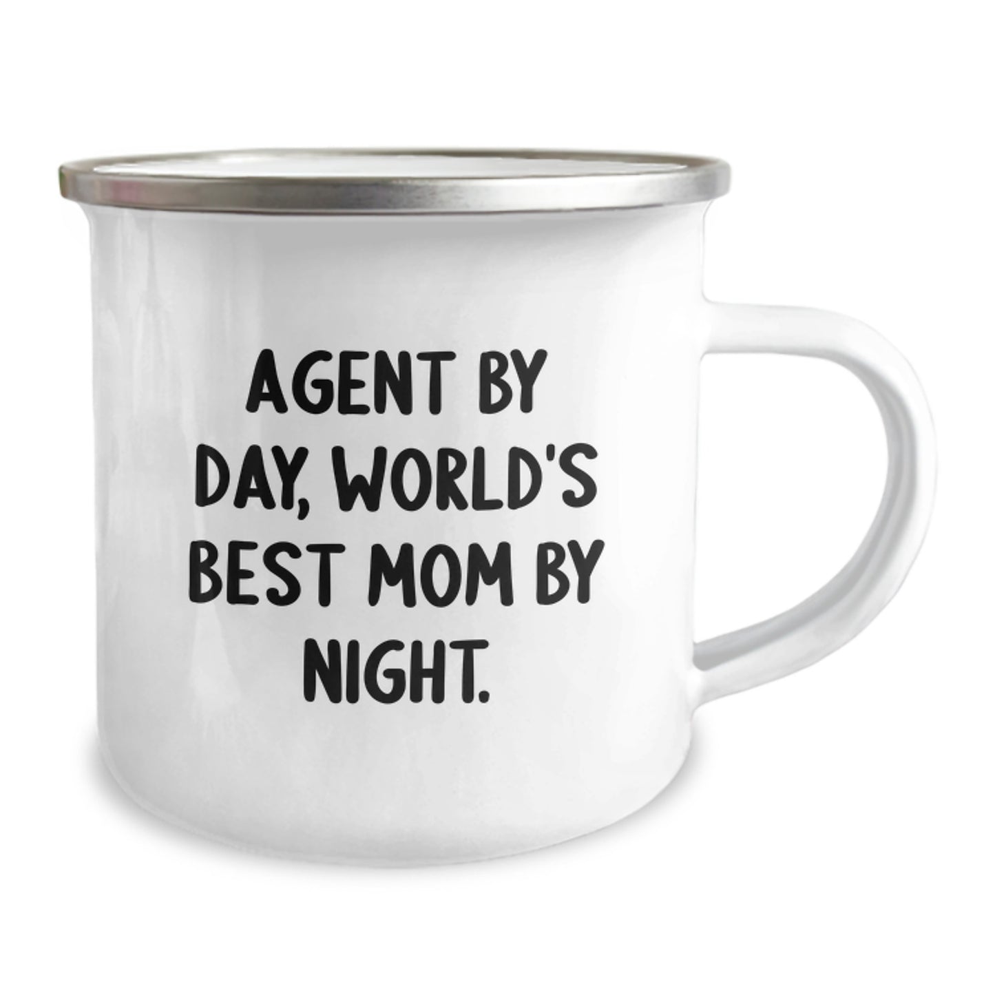 Agent Gifts from Friends, Agent Camping Mug, 'Agent By Day, World's Best Mom By Night.' Funny Birthday Unique Gifts for Agent, Men, Women, Family - Image 2