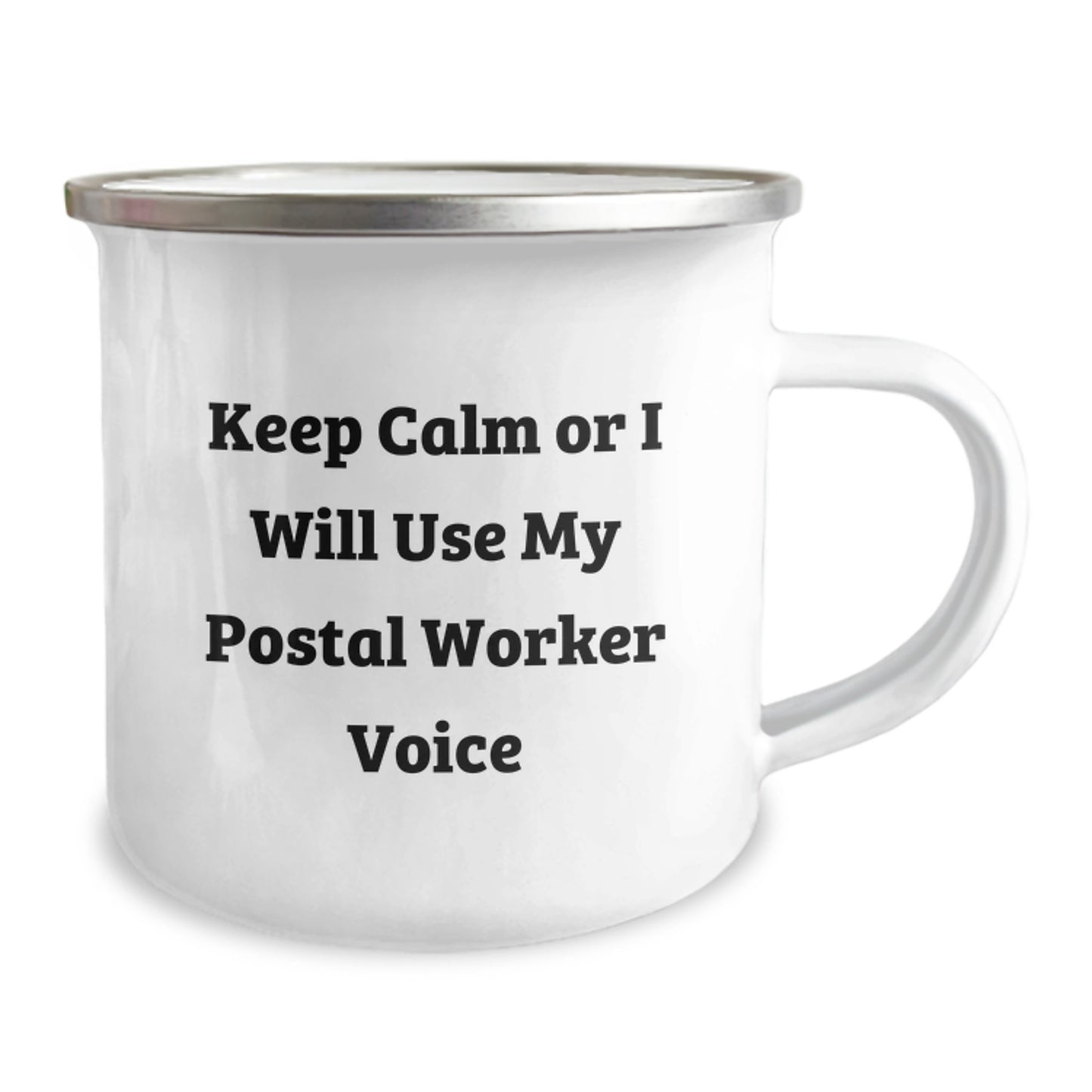 Gifts from Friends for Postal Worker - Keep Calm Or I Will Use My Postal Worker Voice Funny Camping Mug, Birthday Unique Gifts for Postal Worker, Men, Women, Coworkers, Family - Image 2