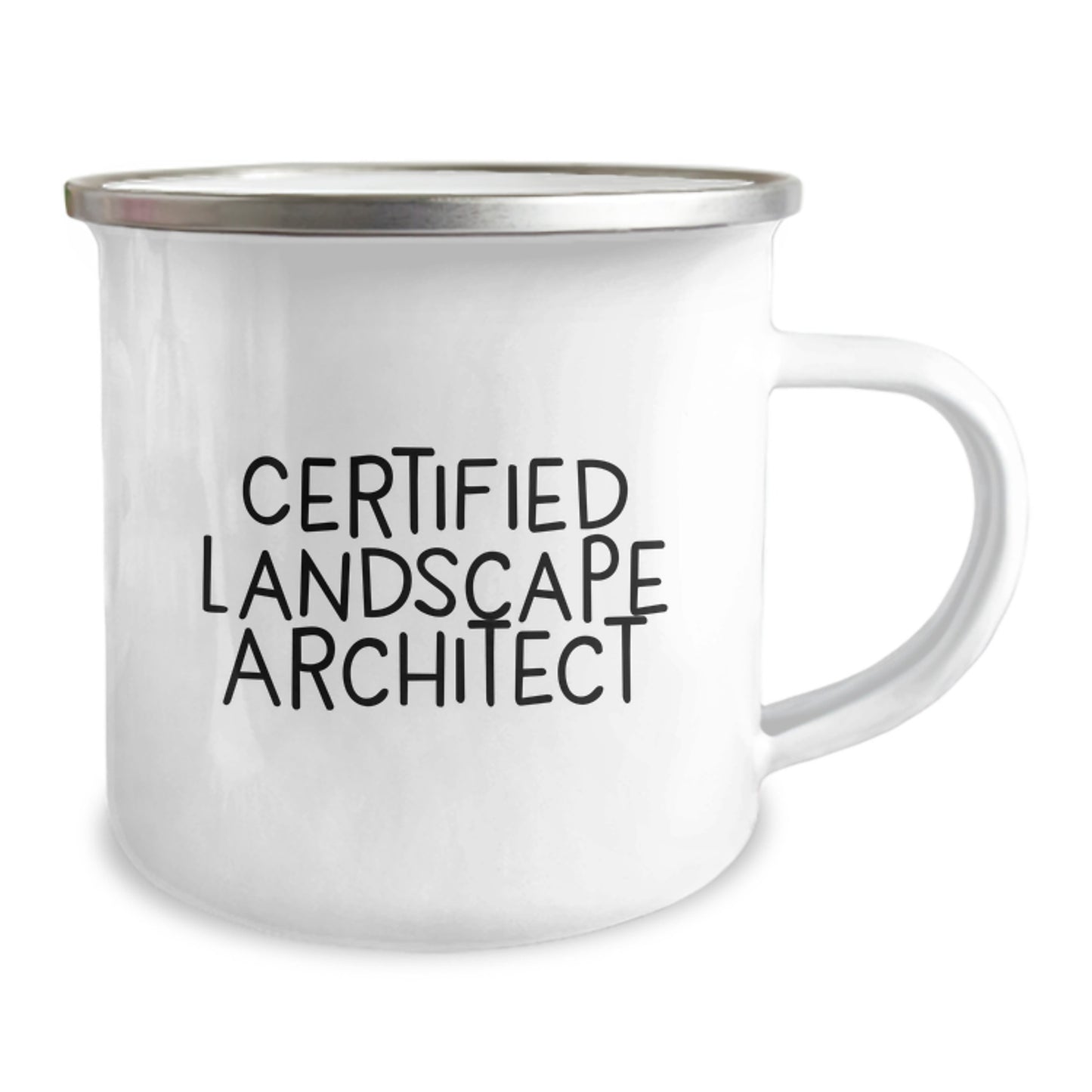 Funny Landscape Architect Gifts from Friends to Birthday Celebrations with Camping Mugs, 'Certified Landscape Architect' Quote Inside, 12 oz Stainless Steel Enamel Finish - Image 2