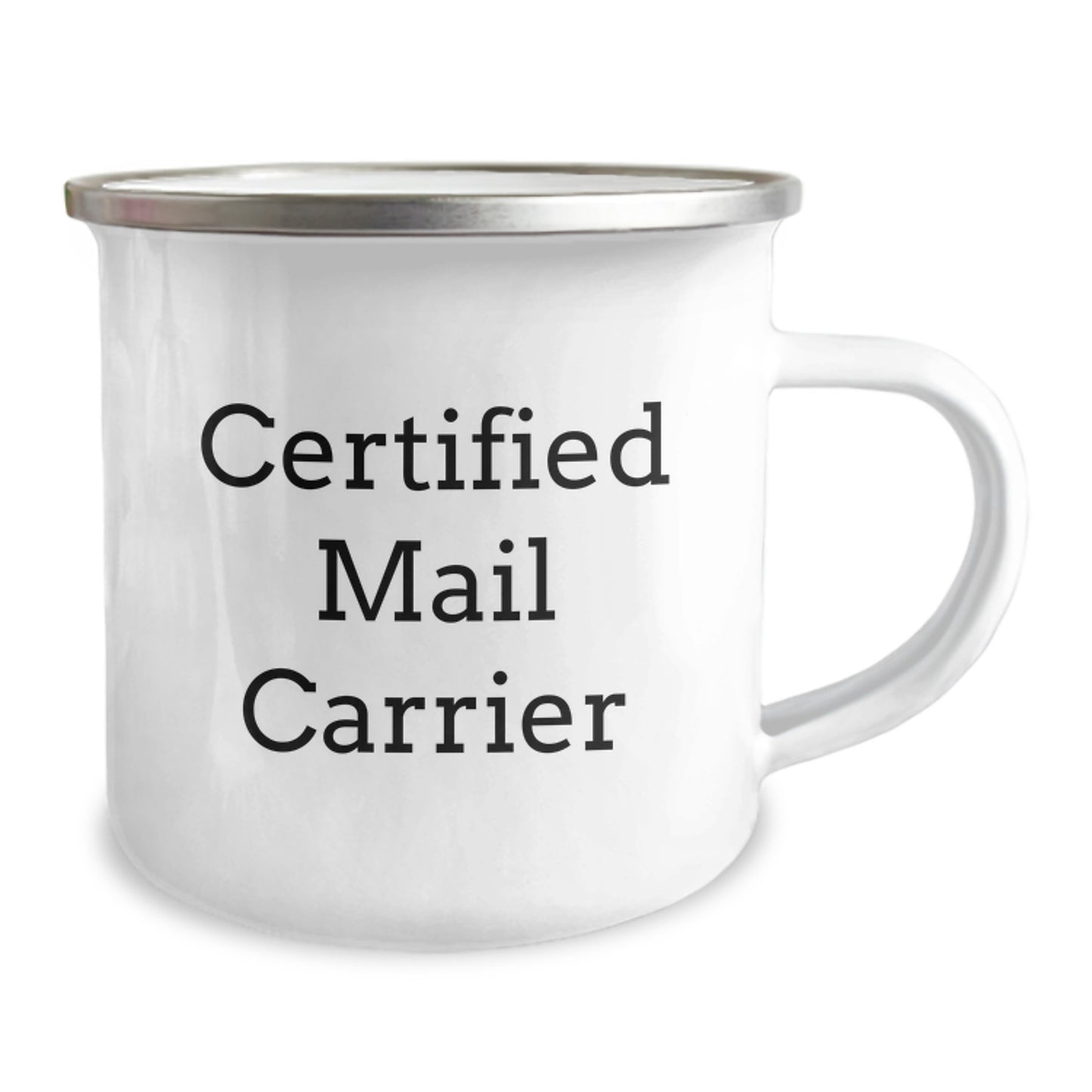 Funny Mail Carrier Gifts from Friends - 12 oz Camping Mug for Birthday, 'Certified Mail Carrier' Quote, Stainless Steel with Enamel Finish - Image 2