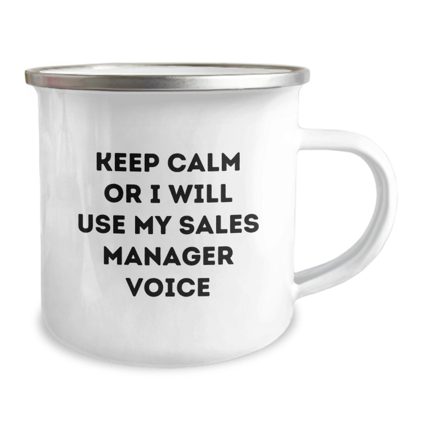 Sales Manager Gifts Keep Calm Or I Will Use My Voice Funny Camping Mugs for Birthday Men Friends Family - Image 2