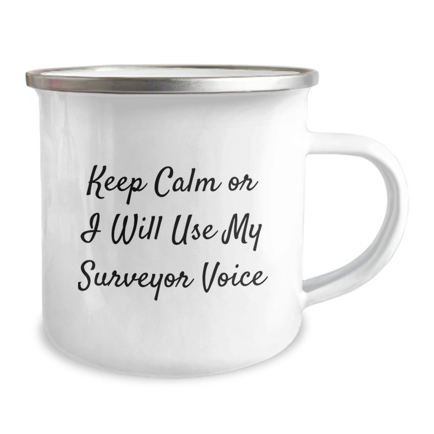 Funny Surveyor Gifts from Friends for Surveyor Enthusiast, Birthday Unique Present with Keep Calm I Will Use My Surveyor Voice, Camping Mug for Men, Women, Family, Coworkers - Image 2