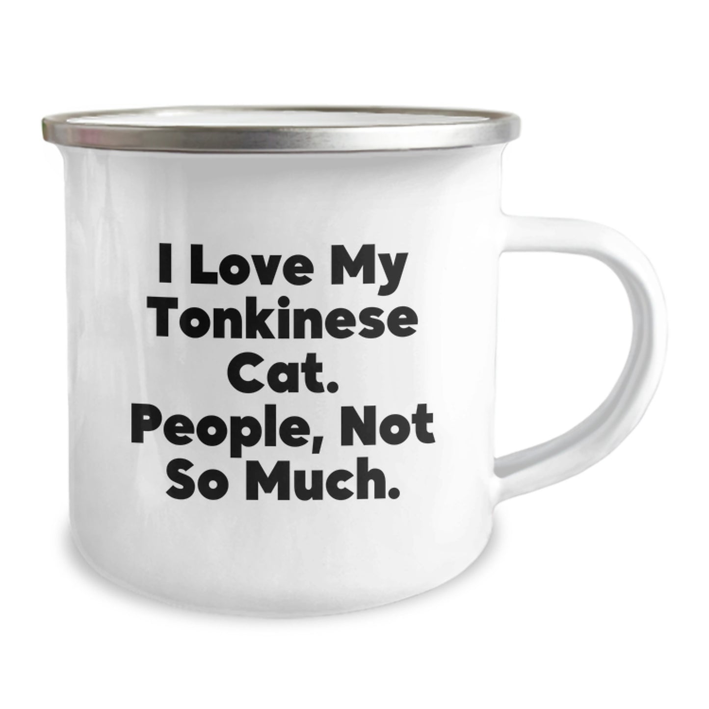 Gifts from Family - Funny Tonkinese Cat Camping Mug for Friends, Unique Christmas Memorable Present for Tonkinese Cat Lover, 12 oz Stainless Steel - Image 2