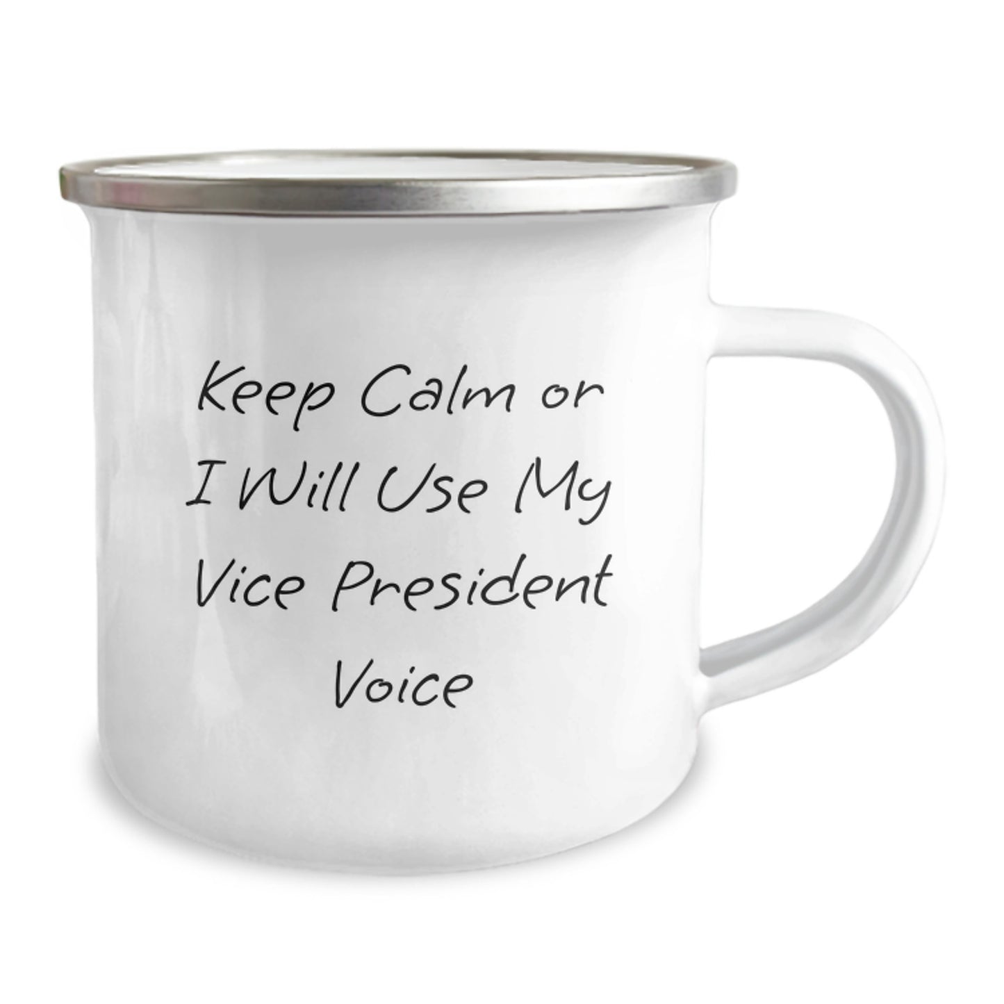 Funny Vice President Gifts for Men Keep Calm Or I Will Use My Vice President Voice Camping Mug from Friends - Image 2