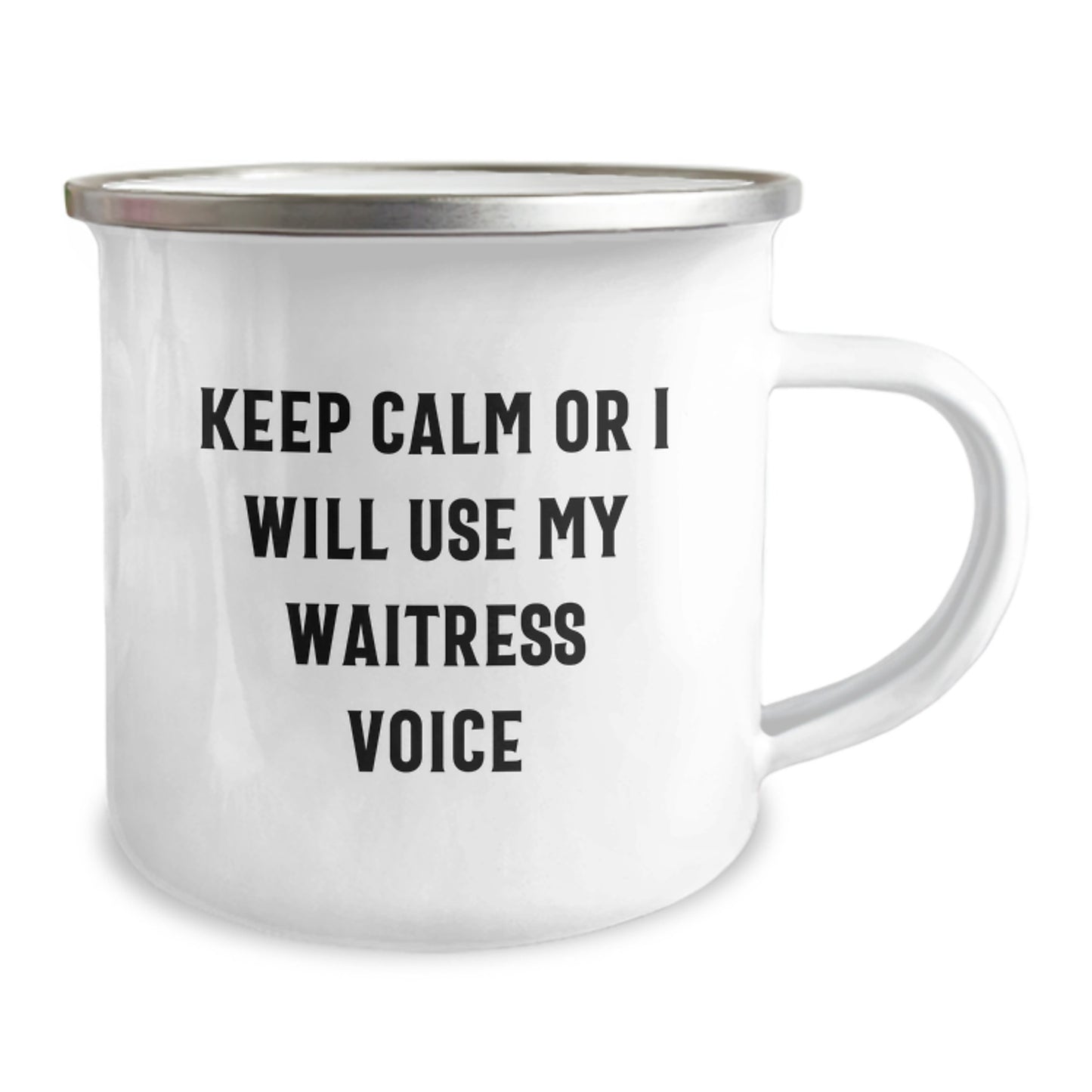 Funny Waitress Gifts from Friends to Waitress, Keep Calm Or I Will Use My Waitress Voice Christmas Unique Gifts for Waitress - Image 2