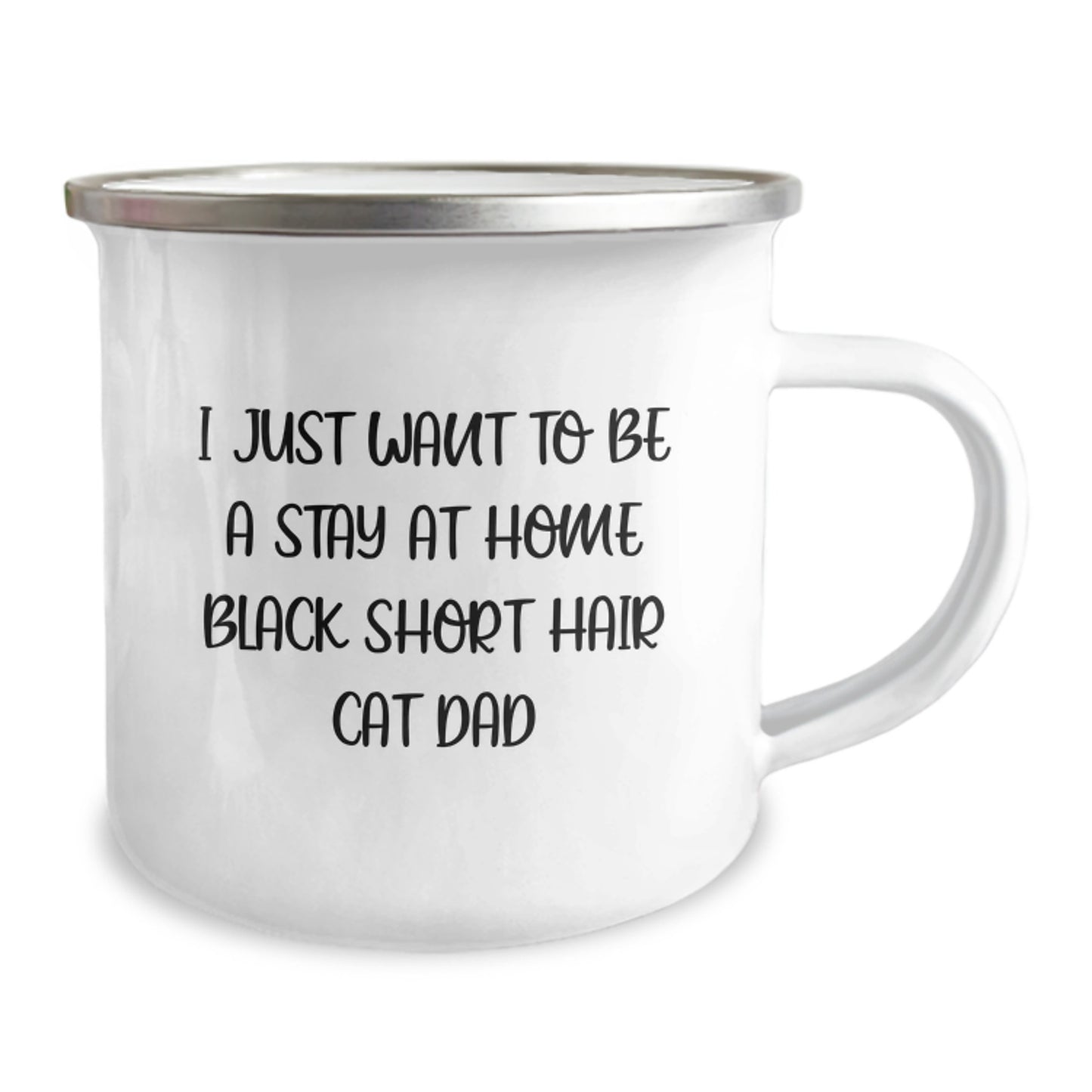 Funny Camping Mug Gifts from Friends for Black Short Hair Cat Dad's Graduation - 'I Just Want To Be A Stay At Home Black Short Hair Cat Dad' - Unique Gifts for Men - Image 2