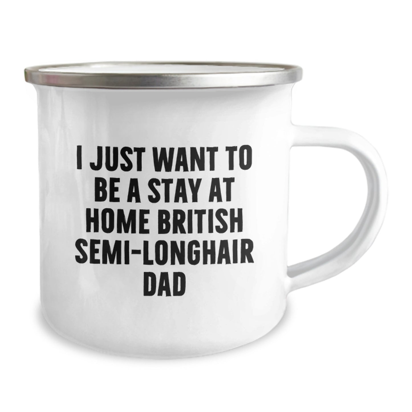 Funny British Semi-Longhair Cat Gifts, Camping Mug for British Semi-Longhair Cat Dad, Gifts from Men to British Semi-Longhair Cat Lovers for Graduation Unique Gifts - Image 2