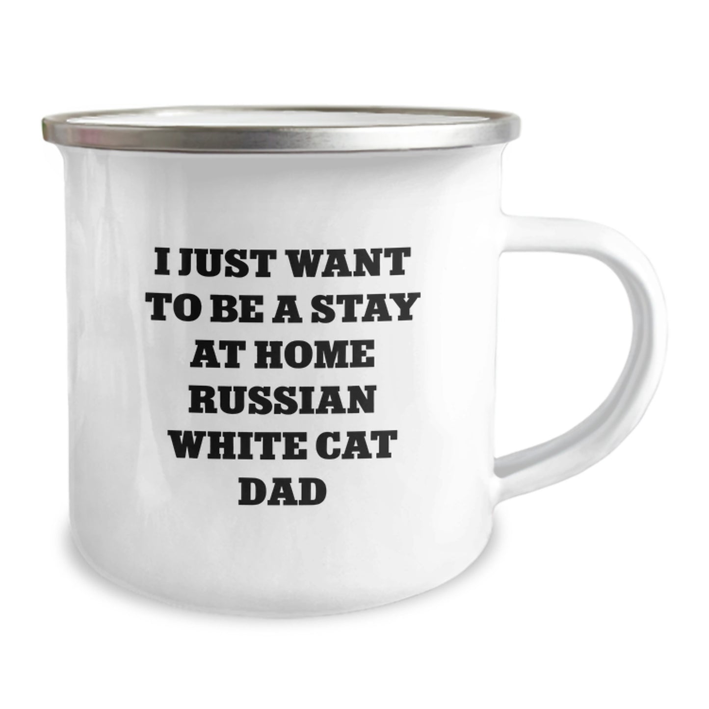 Funny Russian White Cat Dad Gifts from Men to Stay at Home Russian White Cat Dad, Camping Mug for Graduation Unique Gifts - Image 2