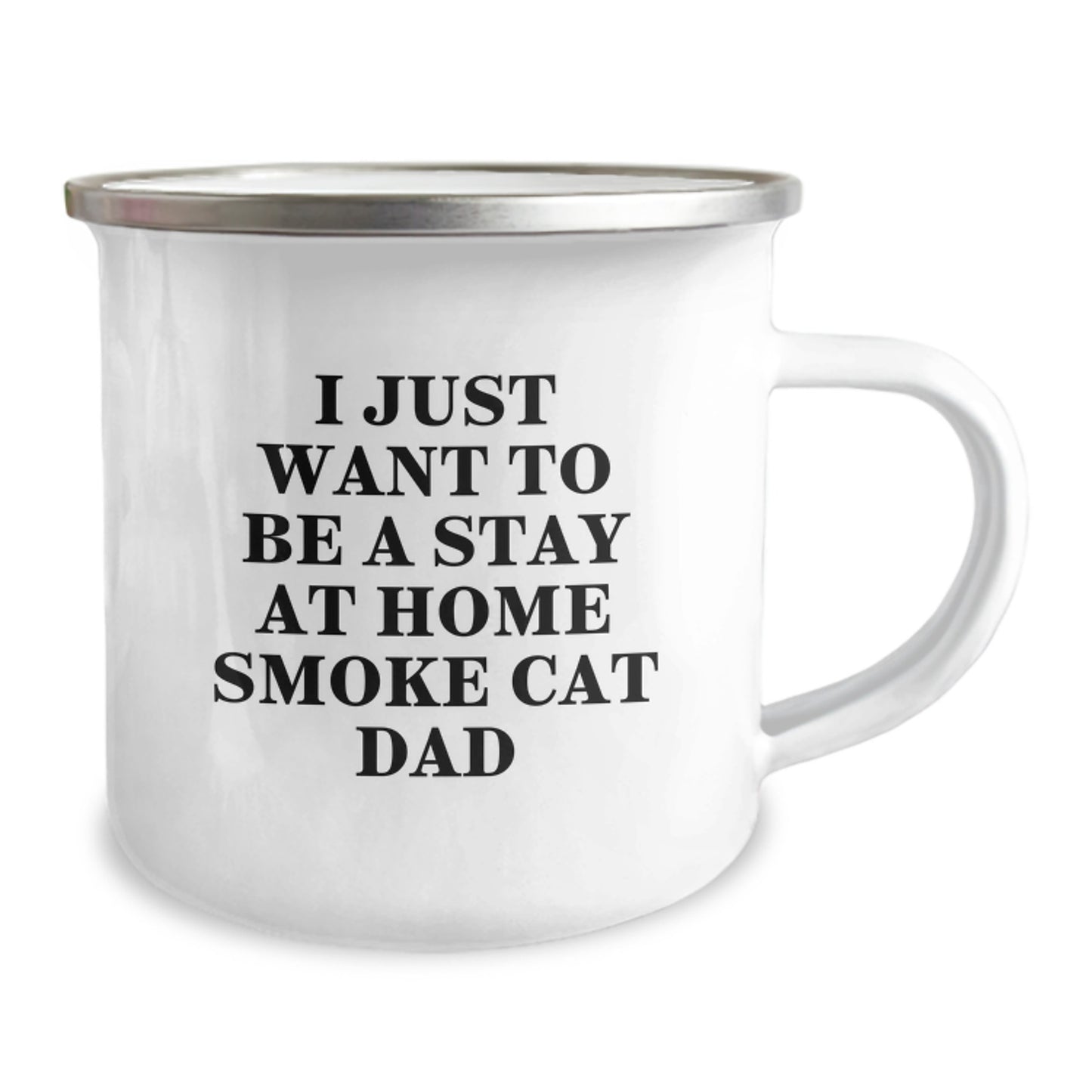 Funny Smoke Cat Dad Gifts, I Just Want To Be A Stay At Home Smoke Cat Dad, Smoke Cat Camping Mug for Graduation, Unique Gifts from Friends to Family - Image 2