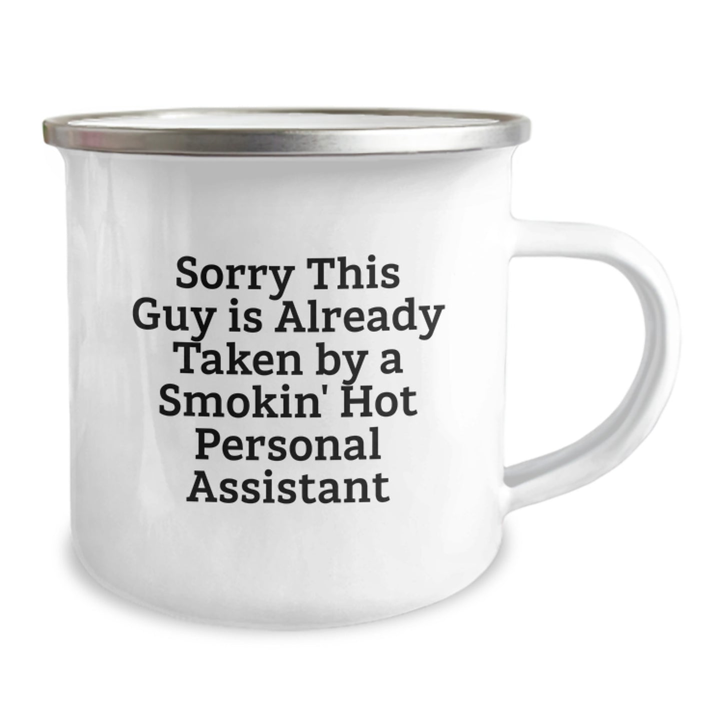 Funny Personal Assistant Gifts, Sorry This Guy Is Already Taken, Birthday Unique Gifts from Friends to Coworkers, Camping Mug for Women, Men - Image 2