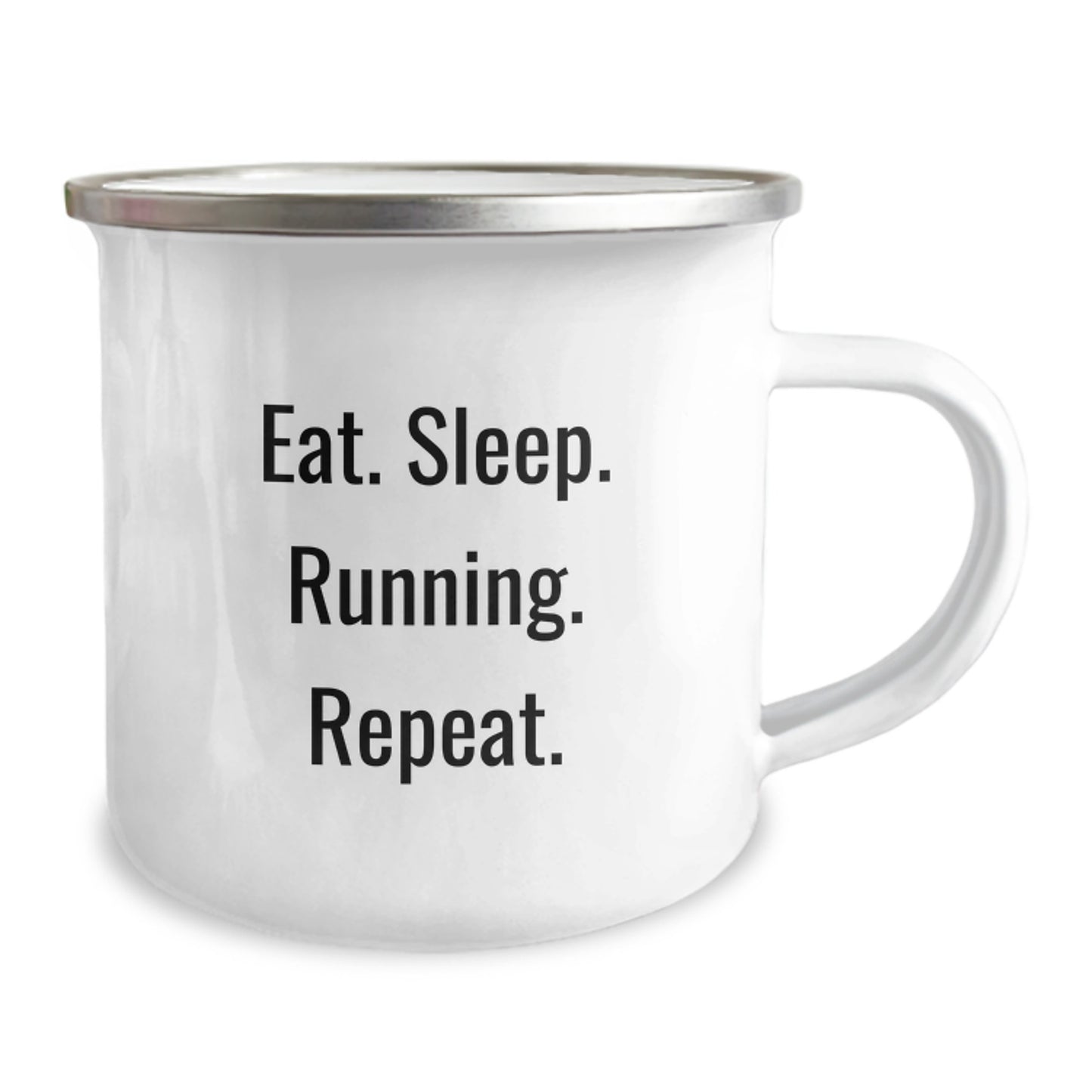 Funny Running Gifts from Friends to Running Enthusiasts - Eat. Sleep. Running. Repeat. Inspirational Camping Mug for Graduation - Image 2