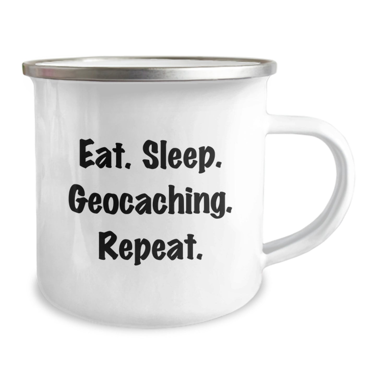 Funny Geocaching Gifts for Men - Eat. Sleep. Geocaching. Repeat. Camping Mug from Friends and Family for Graduation - Image 2