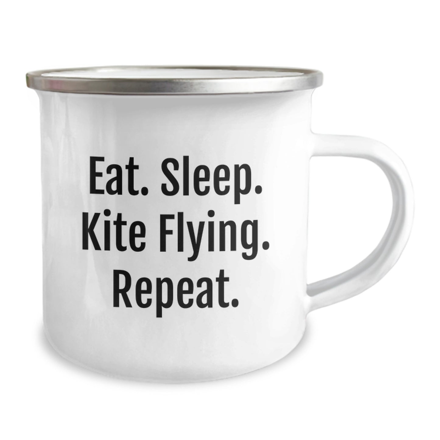 Kite Flying Enthusiasts Gifts from Friends for Men Unique Camping Mug, Eat. Sleep. Kite Flying. Repeat., Graduation Celebration - Image 2