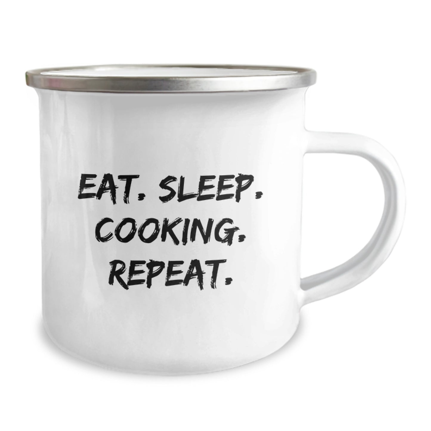 Funny Cooking Gifts for Friends - Camping Mug with Eat. Sleep. Cooking. Repeat. Quote - Image 2