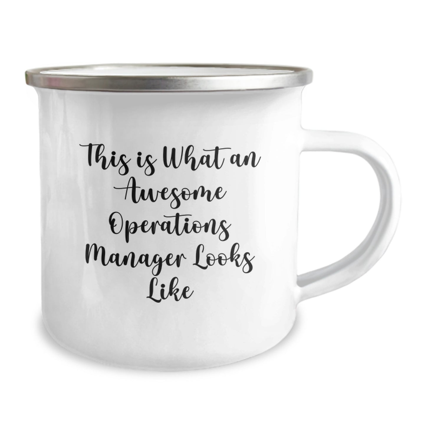 Gifts from Friends for Operations Manager Graduation, Funny 'This Is What An Awesome Operations Manager Looks Like' Quote on Camping Mug - Image 2