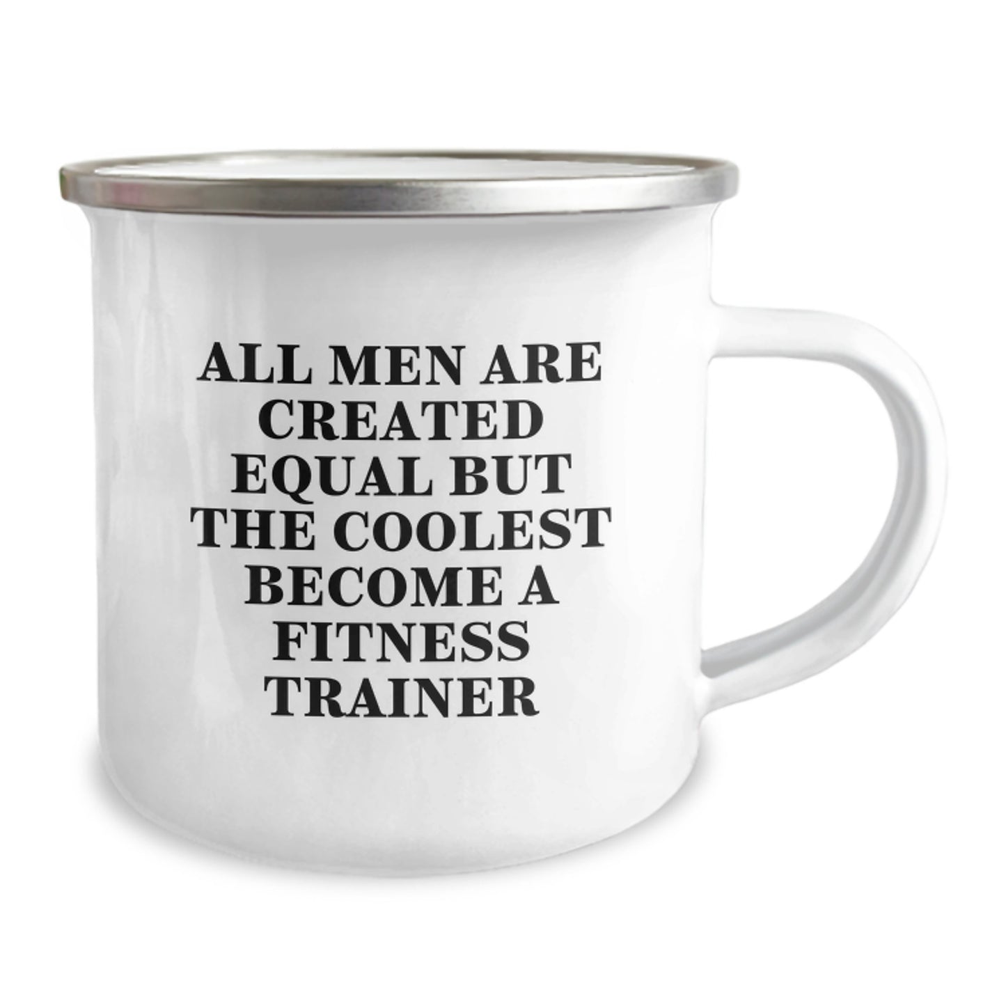 Funny Fitness Trainer Gifts for Men, Camping Mug with Inspirational 'All Men Are Created Equal But The Coolest Become A Fitness Trainer' Quote, Birthday Unique Gifts from Friends, Family - Image 2