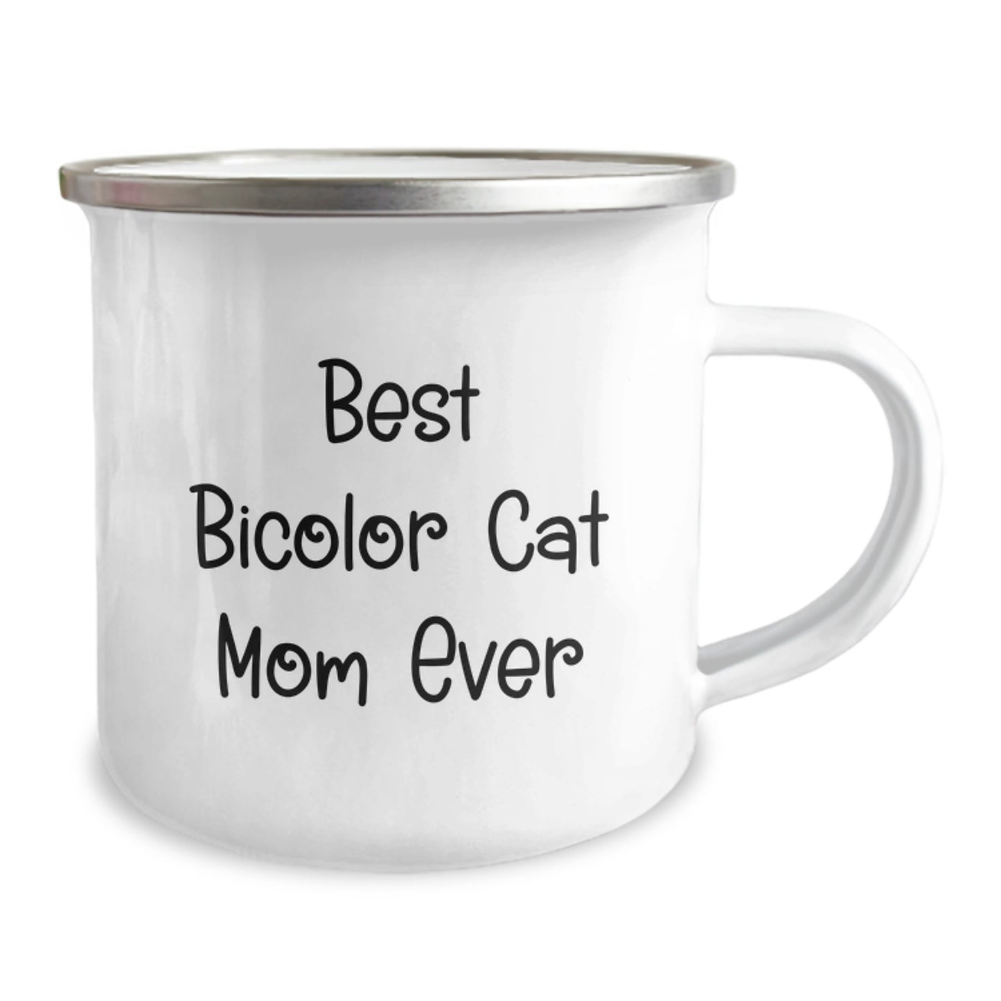 Bicolor Cat Lovers Gifts from Family to Friends, Best Bicolor Cat Mom Ever, Camping Mug for Graduation, 12 oz Stainless Steel with Enamel Finish - Image 2