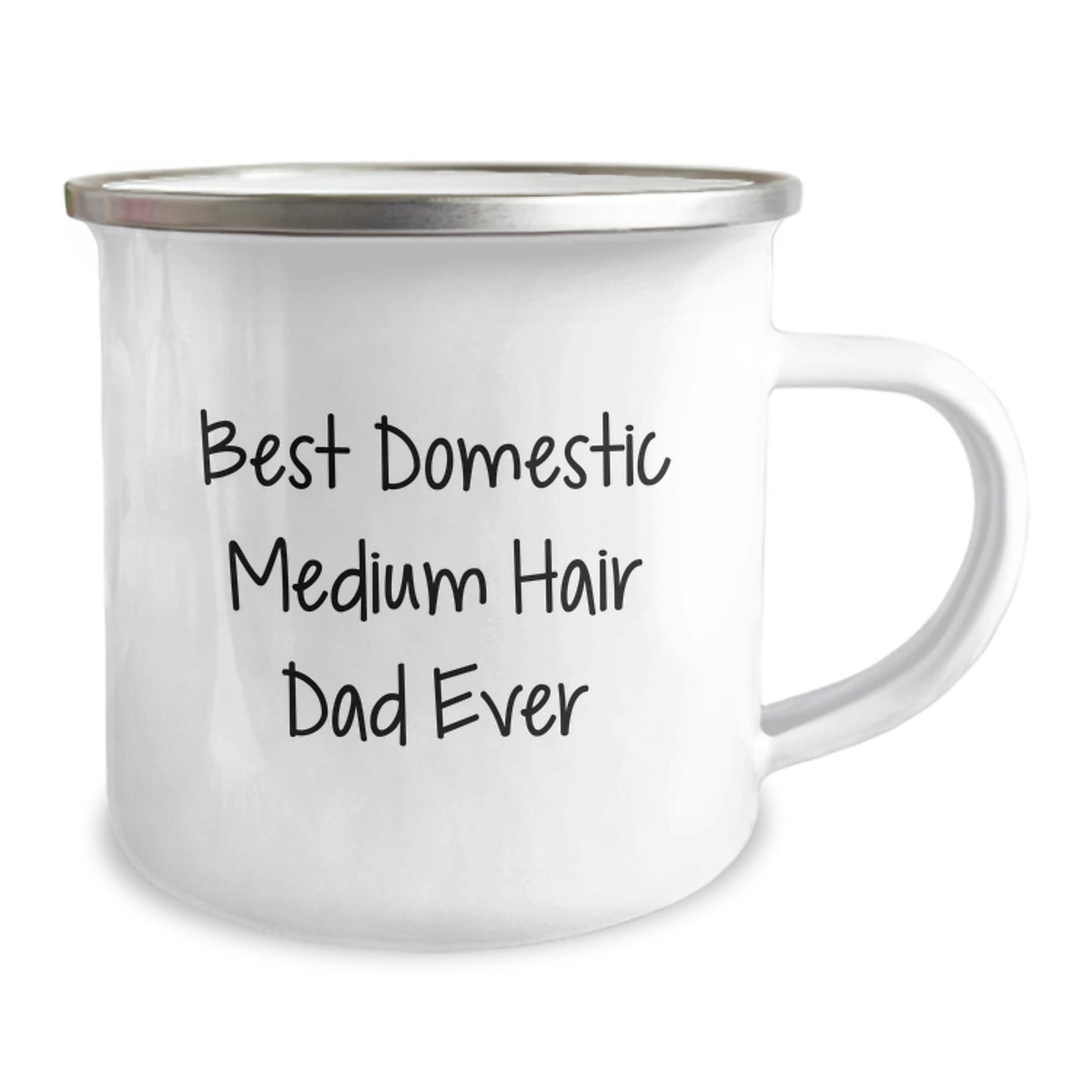 Funny Domestic Medium Hair Cat Dad Ever Gifts from Mom Camping Mug for Birthday - Image 2