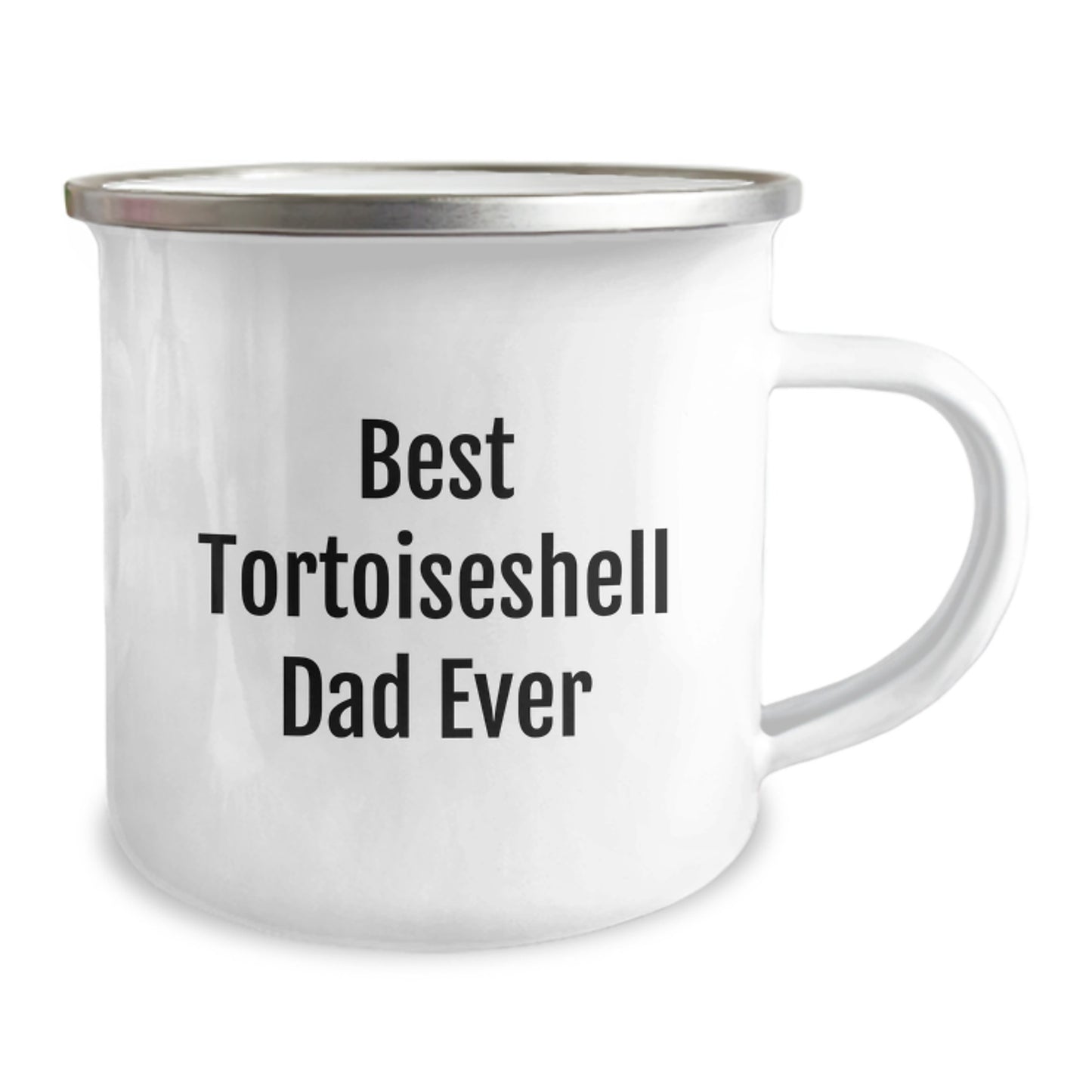 Funny Tortoiseshell Cat Gifts for Men from Best Dad Ever, Camping Mug for Birthday, 12 oz Stainless Steel with Enamel Finish - Image 2
