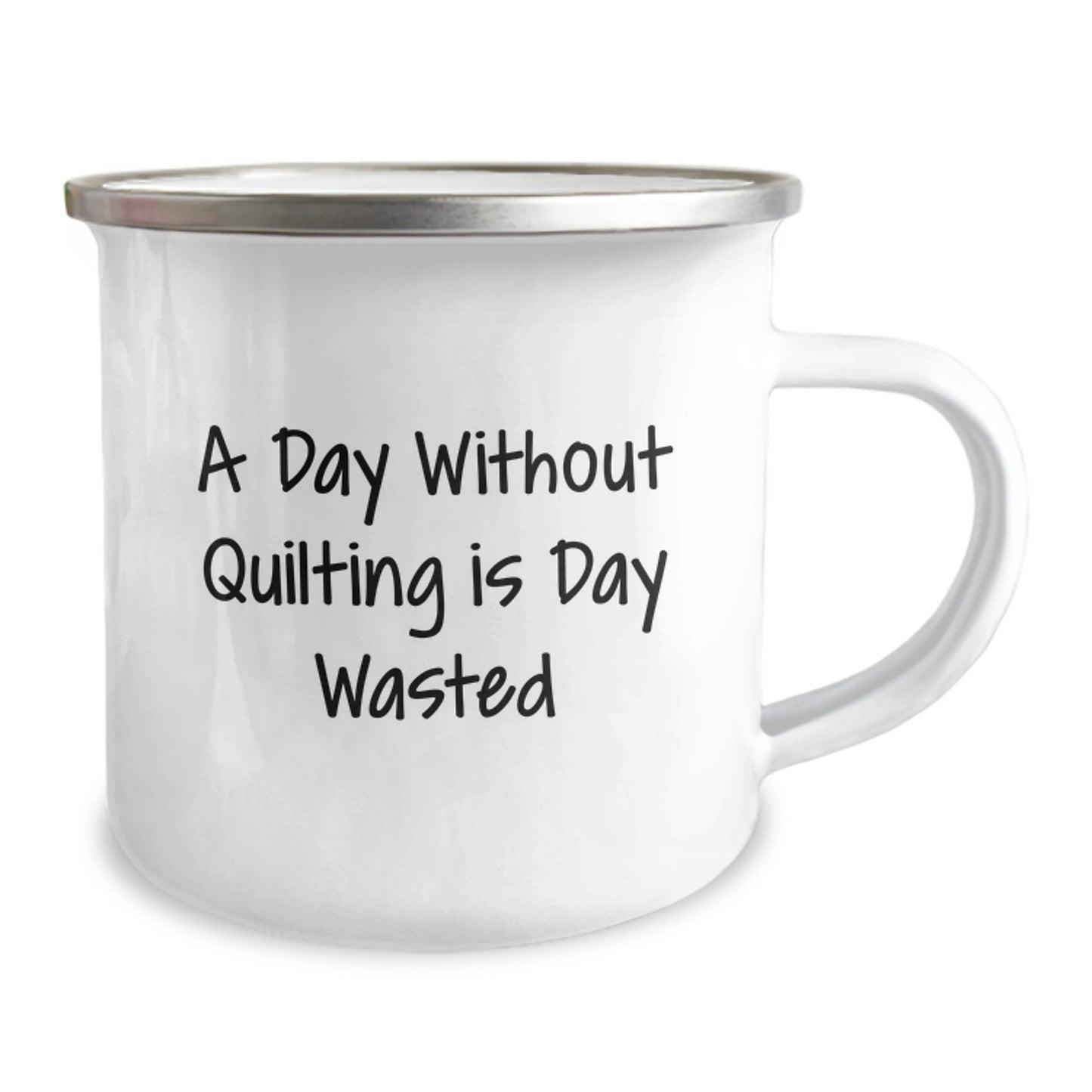 Funny Quilting Gifts for Quilting Enthusiasts Men, Quilting Birthday Unique Gifts from Friends, Camping Mug for Quilting Lovers, A Day Without Quilting Is Day Wasted Quote Mug - Image 2