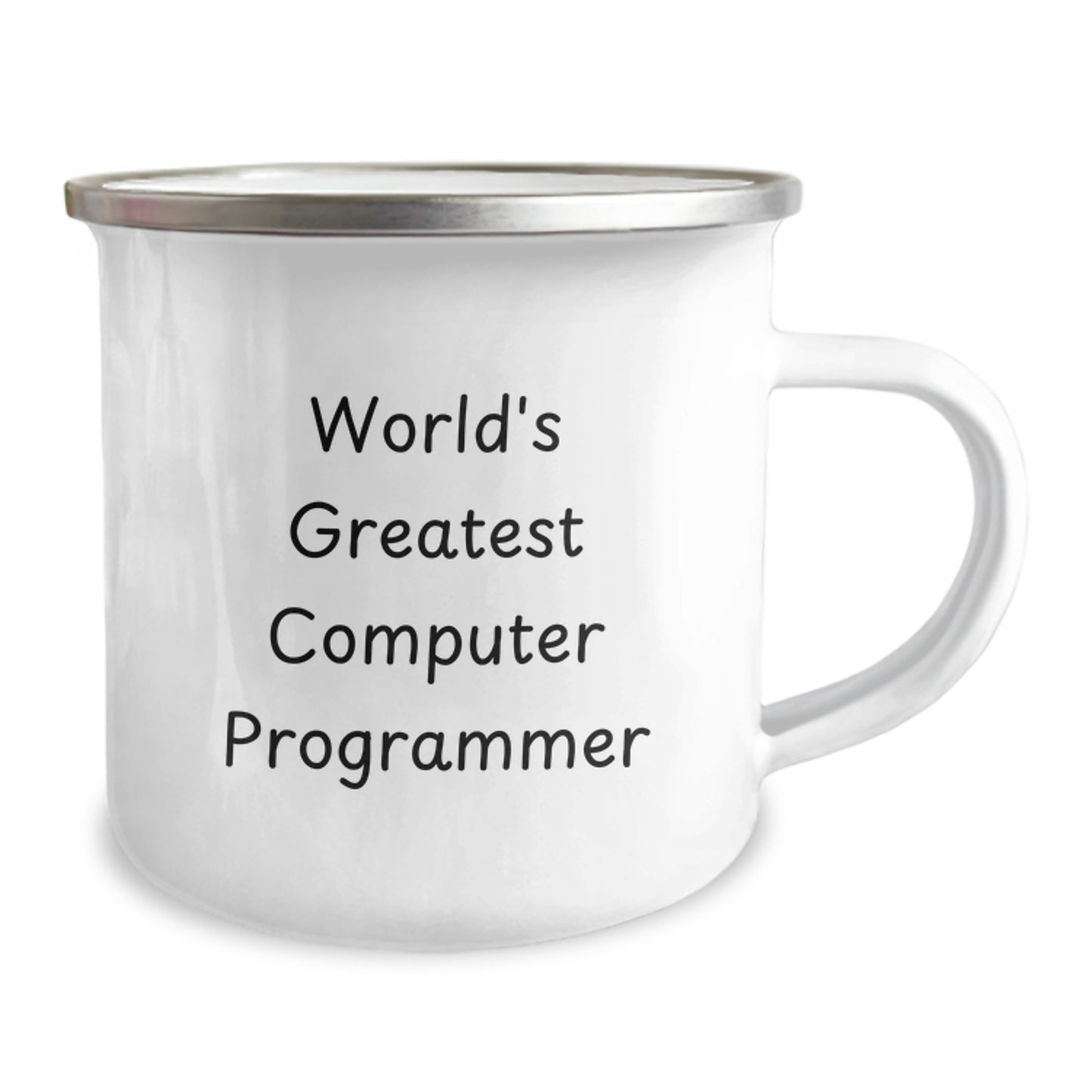 Funny Computer Programmer Gifts for Men, 'World's Greatest' Camping Mug Stainless Steel Enamel Finish, Perfect for Father's Day Unique Gifts from Son - Image 2