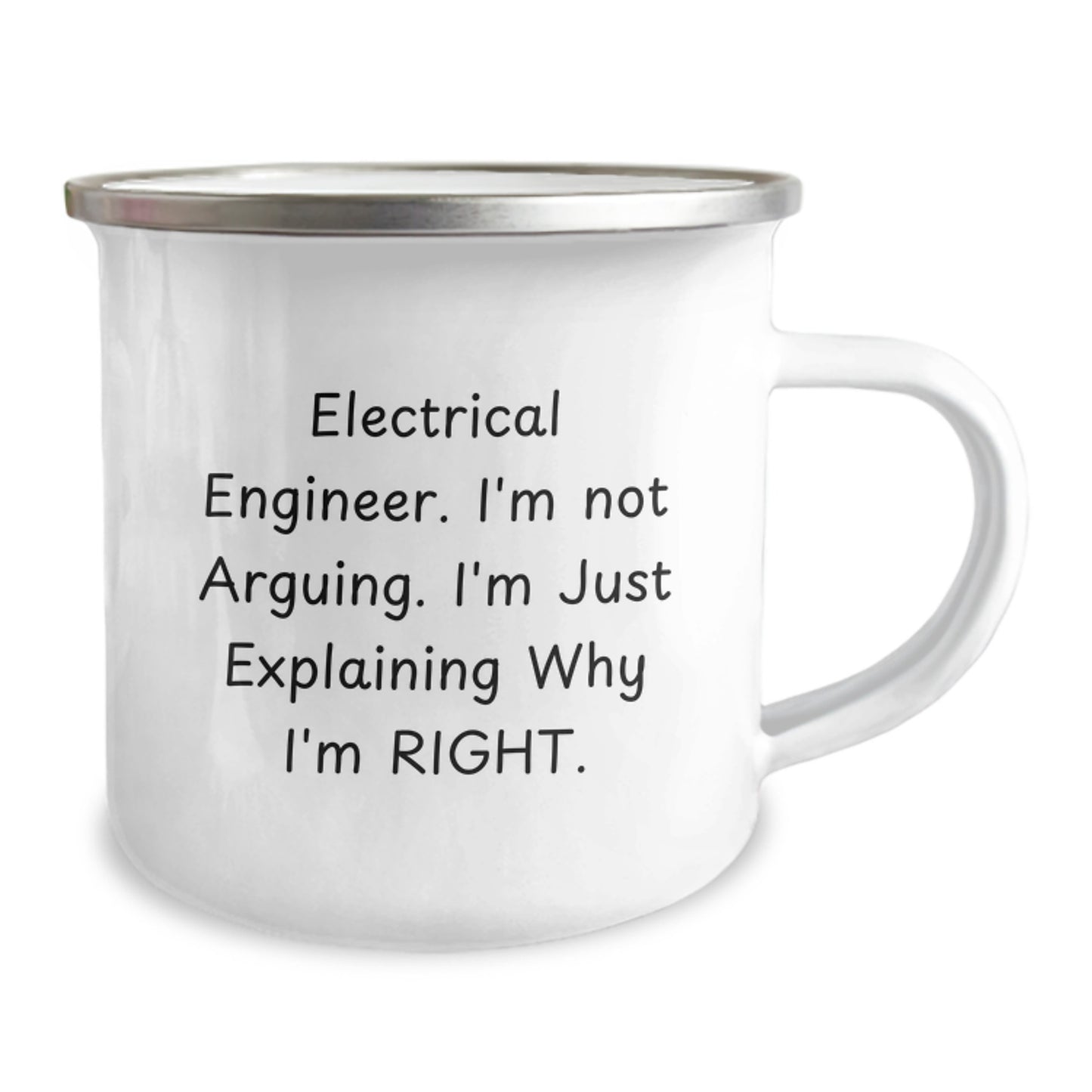 Electrical Engineer Gifts Funny Quote Camping Mug for Men from Friends, 12 oz Stainless Steel with Enamel Finish, Perfect Graduation Unique Gifts for Electrical Engineer - Image 2